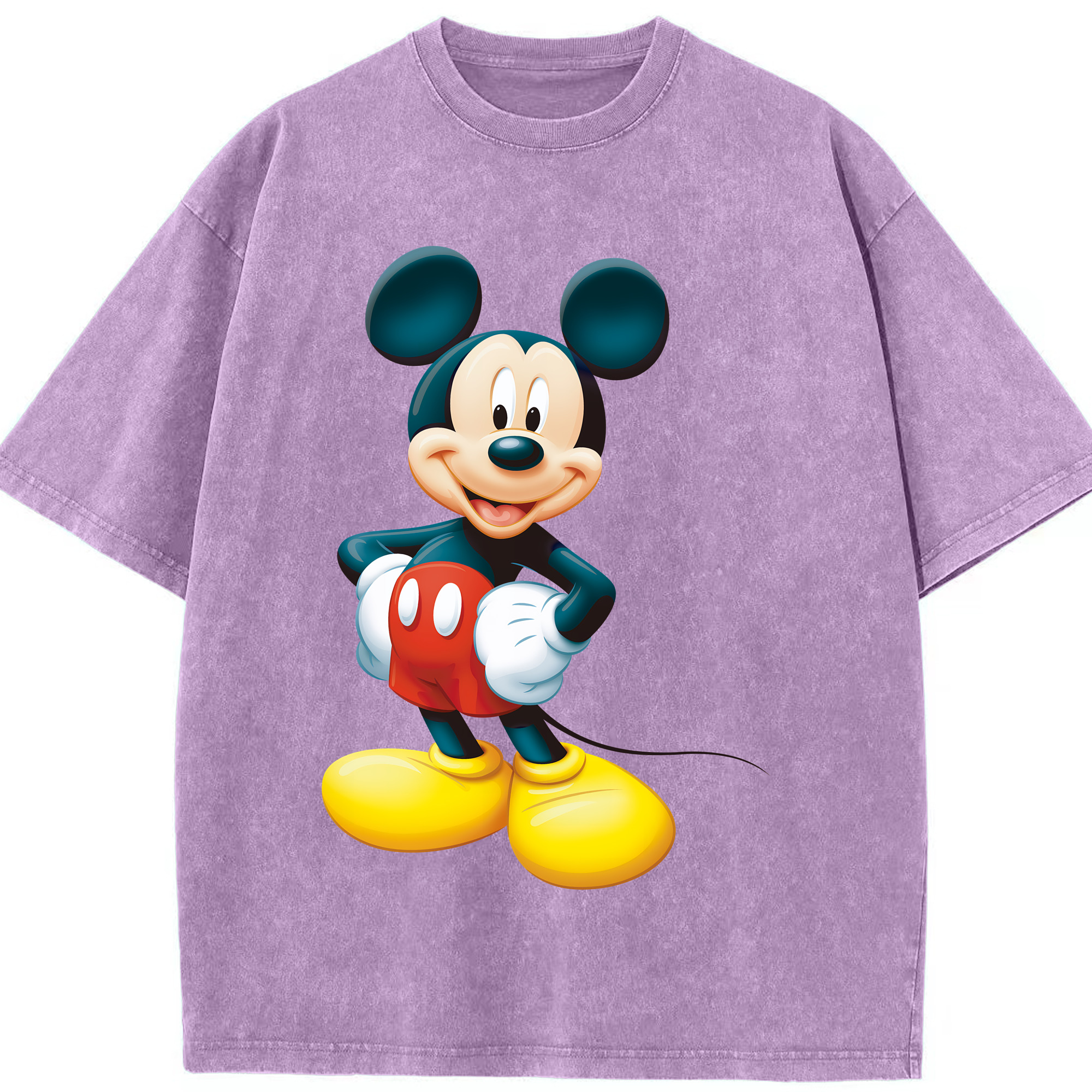 （画像用） ミッキーマウス Mickey Mouse 綿100% ヴィンテージ風 半袖Tシャツ（フロントプリント）