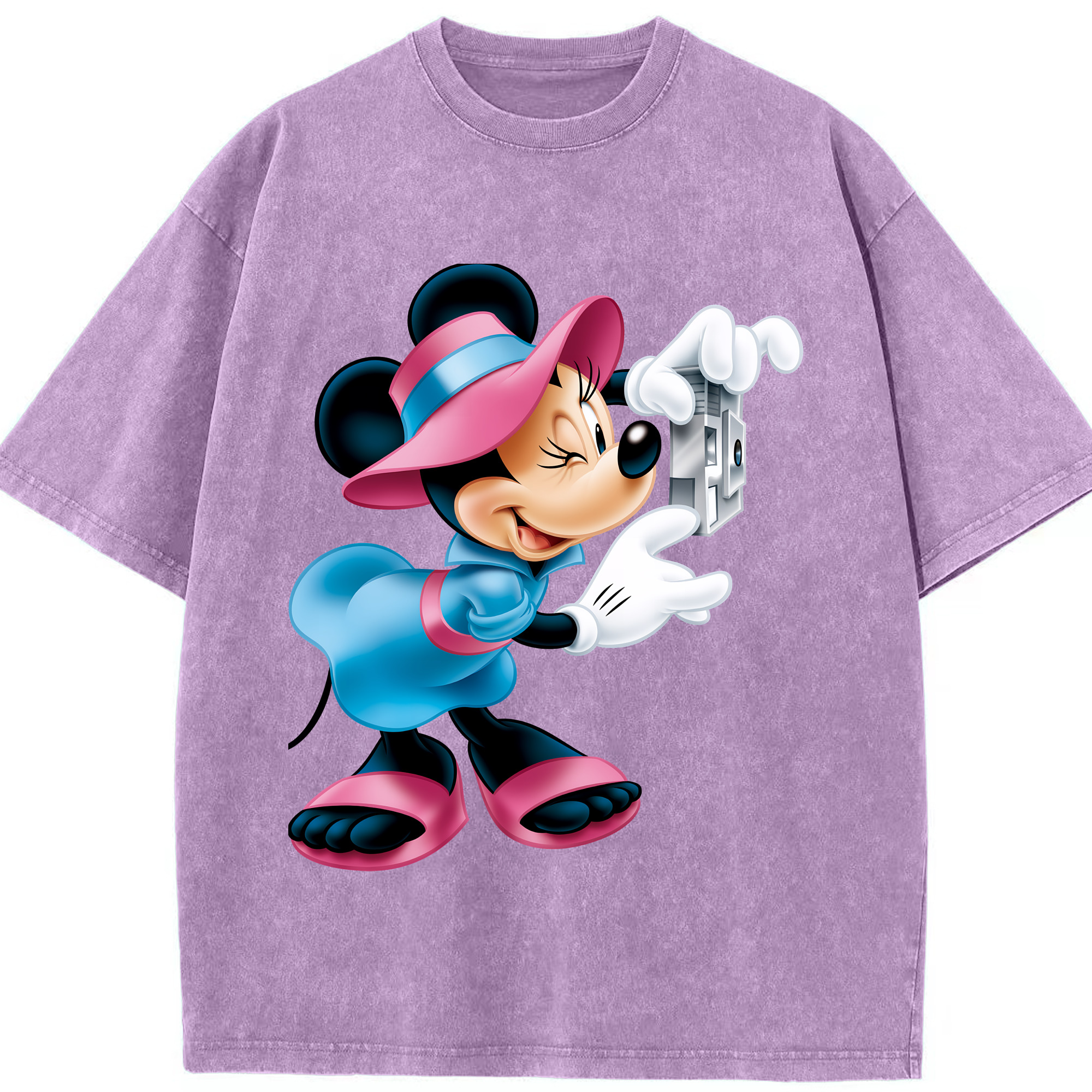 （画像用） ミッキーマウス Mickey Mouse 綿100% ヴィンテージ風 半袖Tシャツ（フロントプリント）