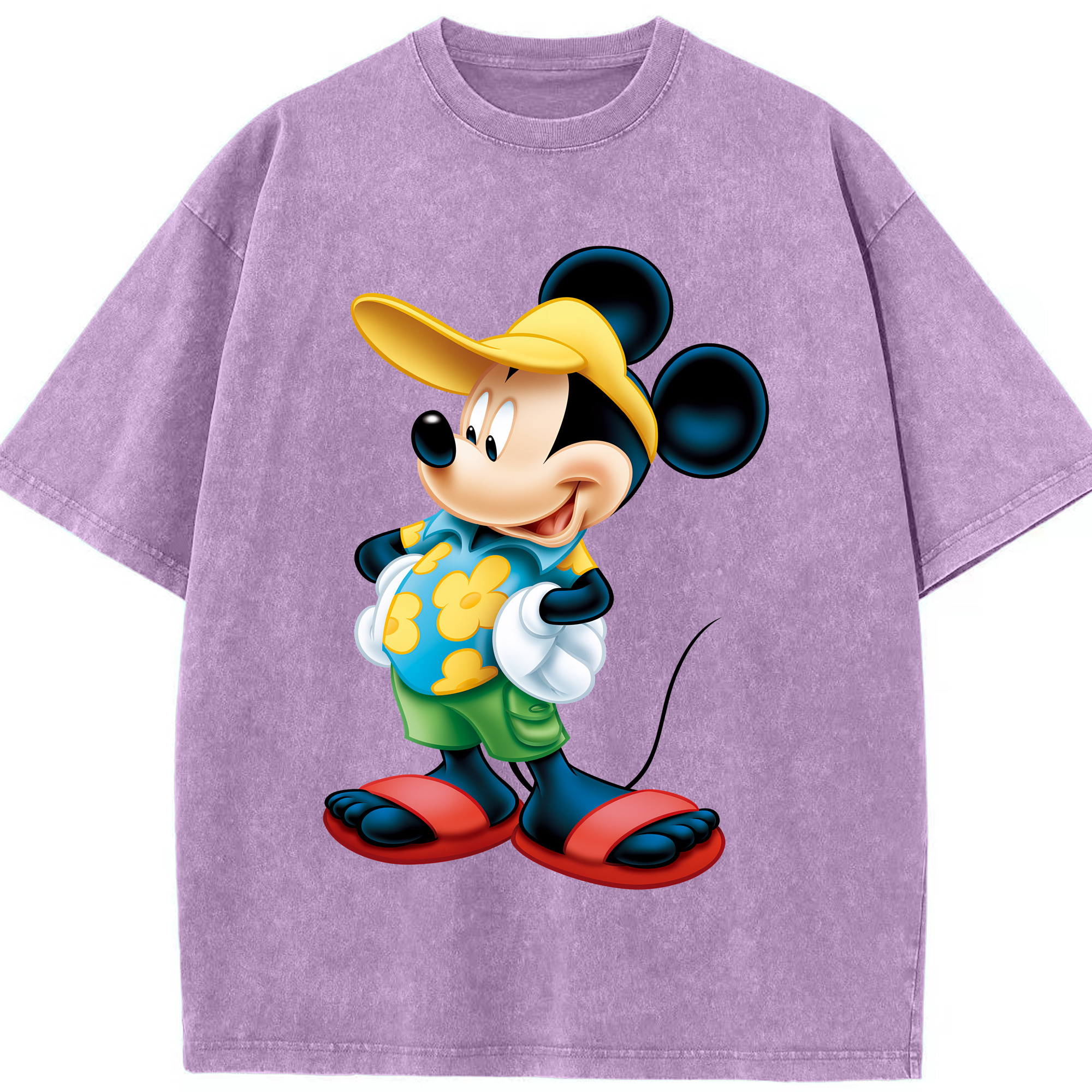 （画像用） ミッキーマウス Mickey Mouse 綿100% ヴィンテージ風 半袖Tシャツ（フロントプリント）