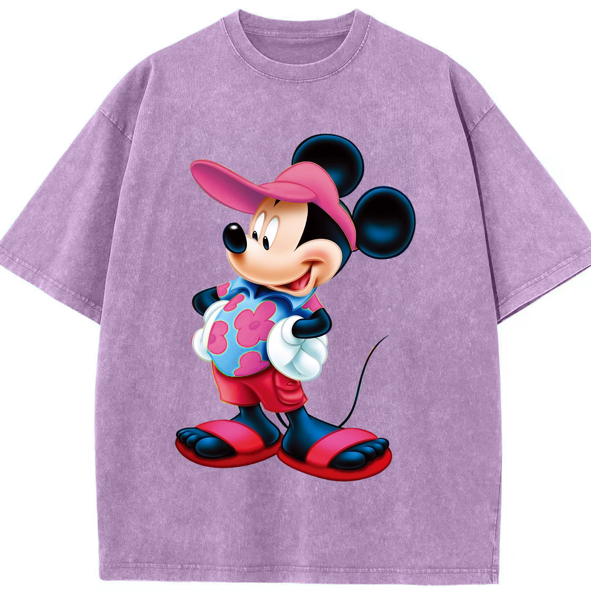（画像用） ミッキーマウス Mickey Mouse 綿100% ヴィンテージ風 半袖Tシャツ（フロントプリント）