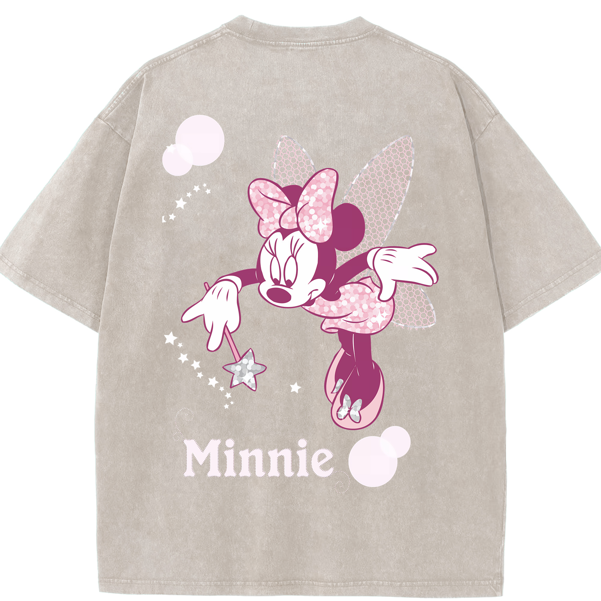 （画像用） ミッキーマウス Mickey Mouse 綿100% ヴィンテージ風 半袖Tシャツ（背面プリント）