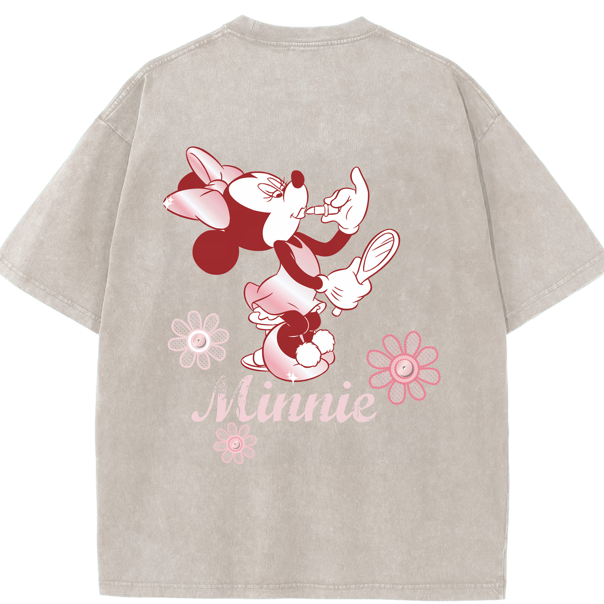 （画像用） ミッキーマウス Mickey Mouse 綿100% ヴィンテージ風 半袖Tシャツ（背面プリント）