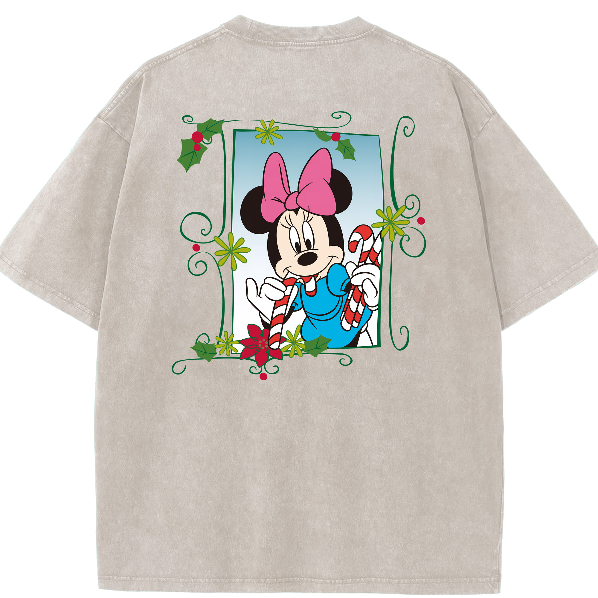 （画像用） ミッキーマウス Mickey Mouse 綿100% ヴィンテージ風 半袖Tシャツ（背面プリント）