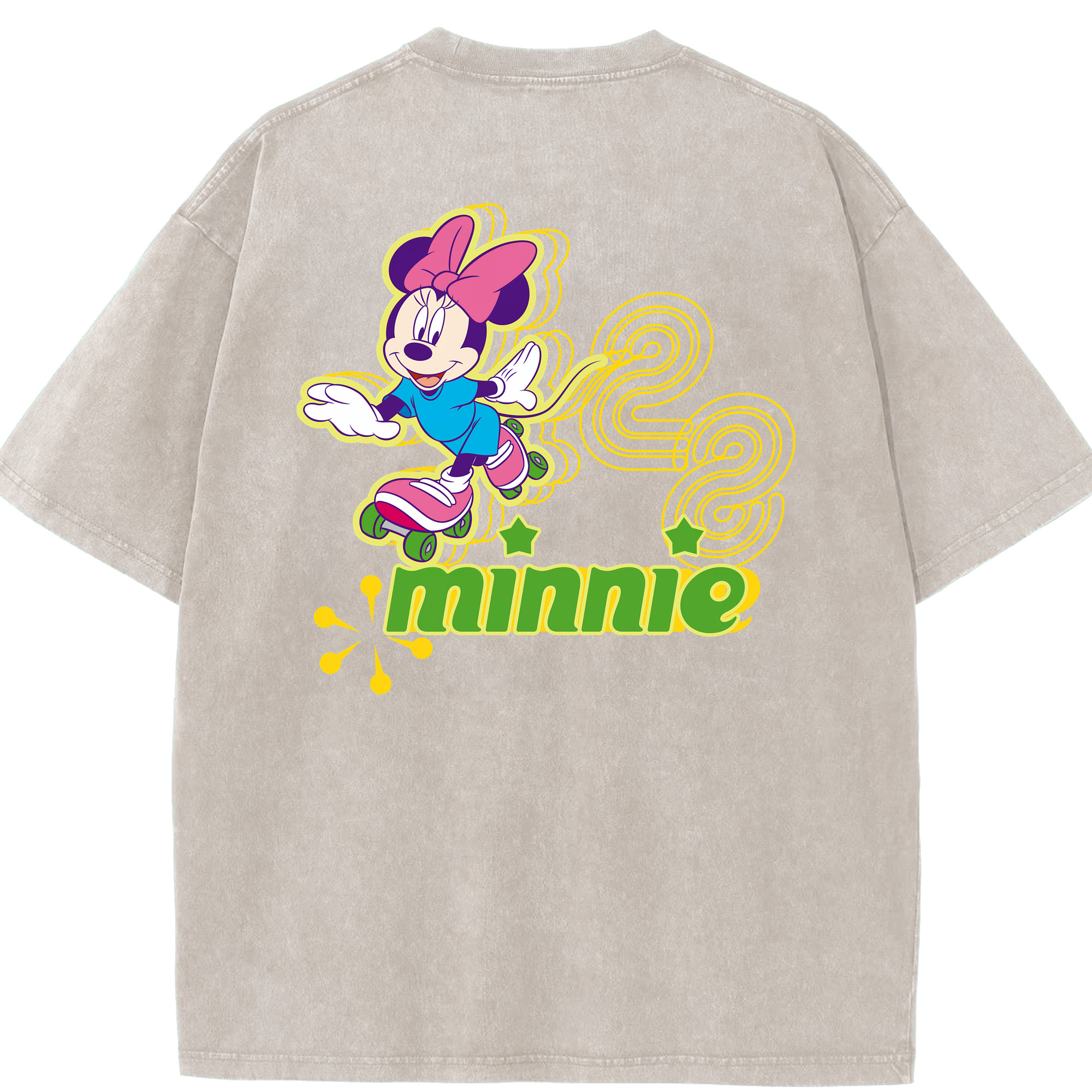 （画像用） ミッキーマウス Mickey Mouse 綿100% ヴィンテージ風 半袖Tシャツ（背面プリント）