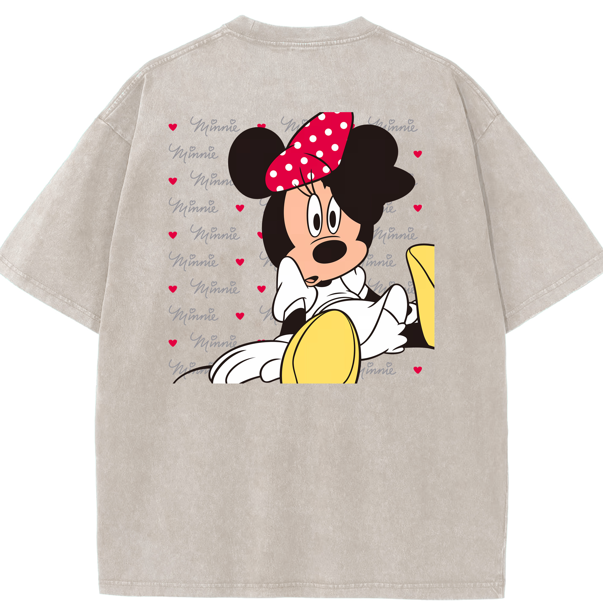 （画像用） ミッキーマウス Mickey Mouse 綿100% ヴィンテージ風 半袖Tシャツ（背面プリント）