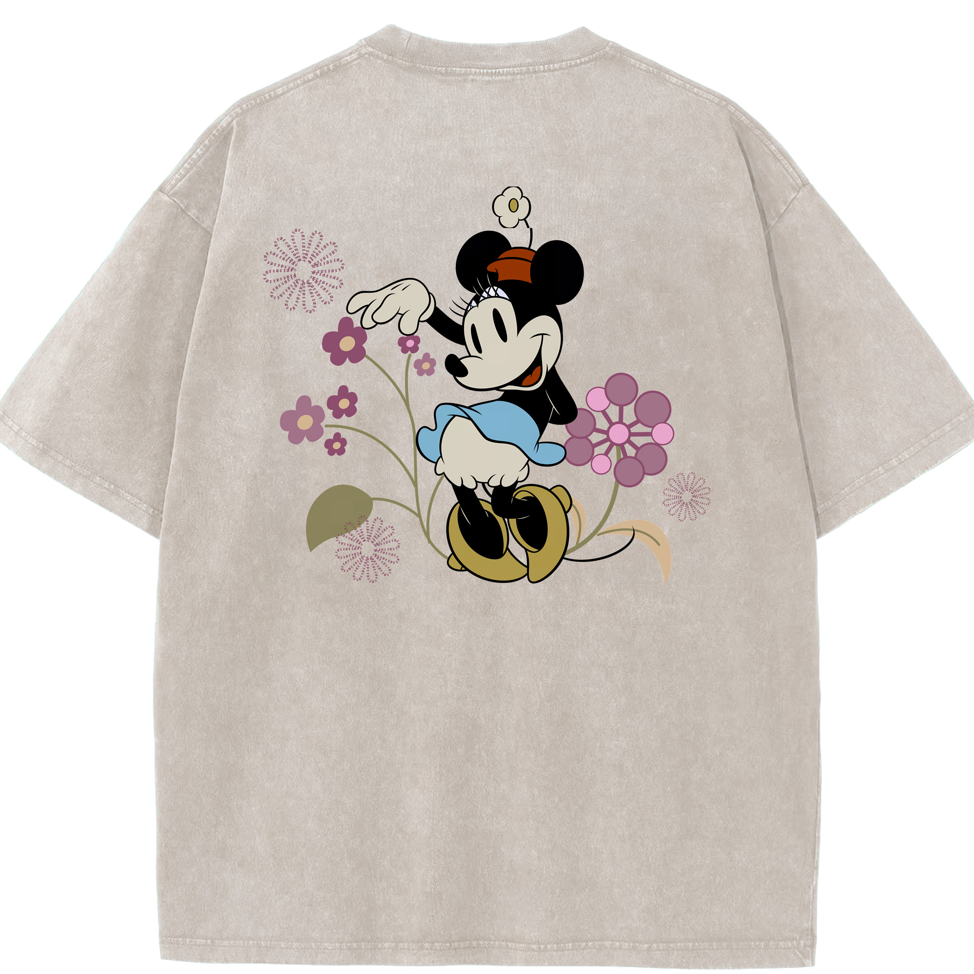 （画像用） ミッキーマウス Mickey Mouse 綿100% ヴィンテージ風 半袖Tシャツ（背面プリント）