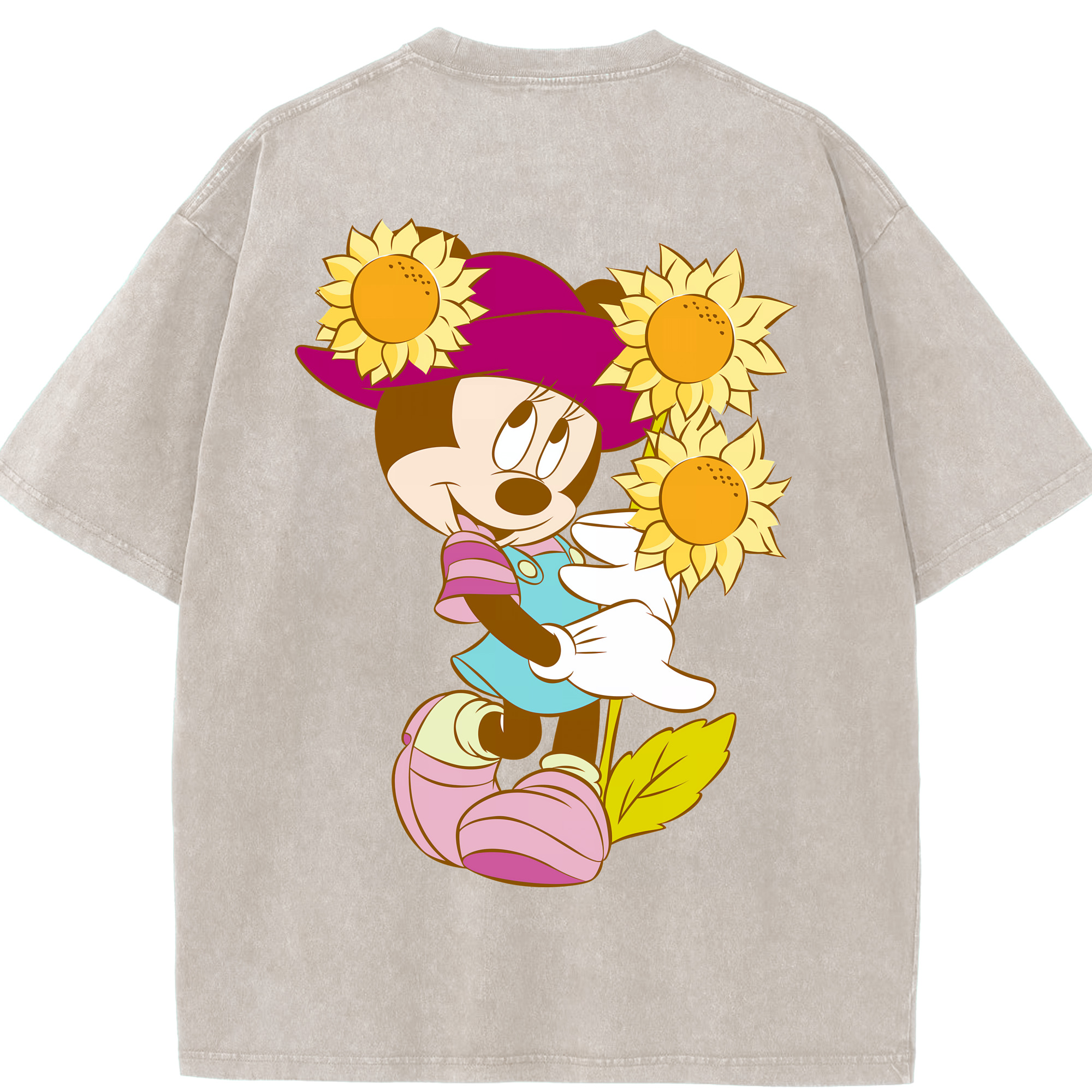 （画像用） ミッキーマウス Mickey Mouse 綿100% ヴィンテージ風 半袖Tシャツ（背面プリント）