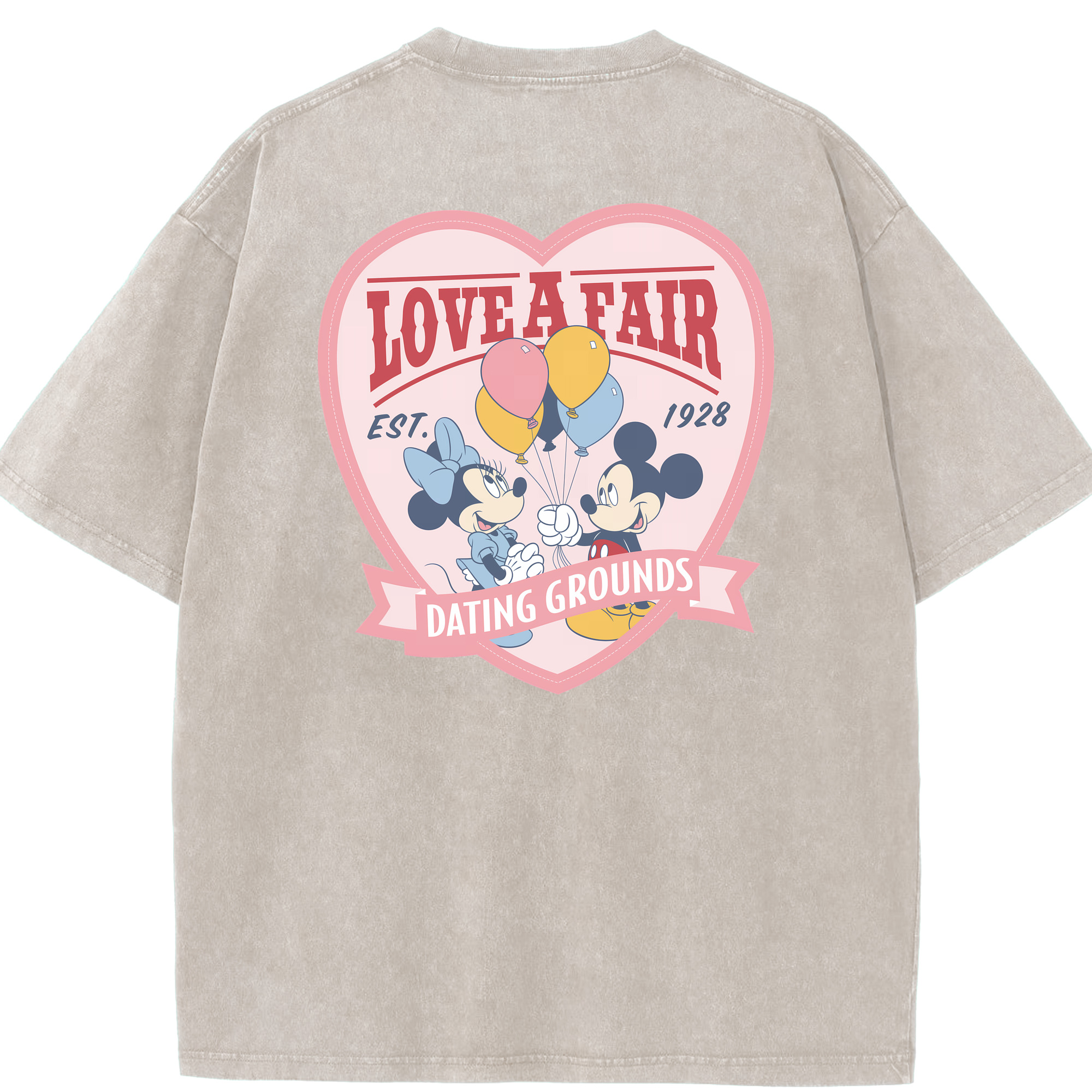 （画像用） ミッキーマウス Mickey Mouse 綿100% ヴィンテージ風 半袖Tシャツ（背面プリント）
