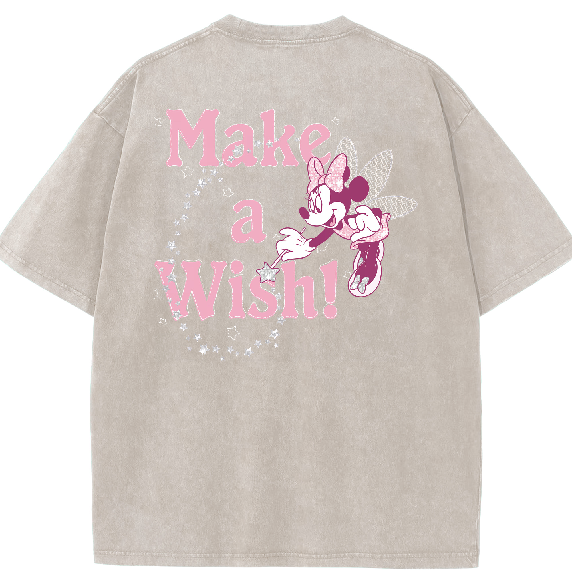 （画像用） ミッキーマウス Mickey Mouse 綿100% ヴィンテージ風 半袖Tシャツ（背面プリント）