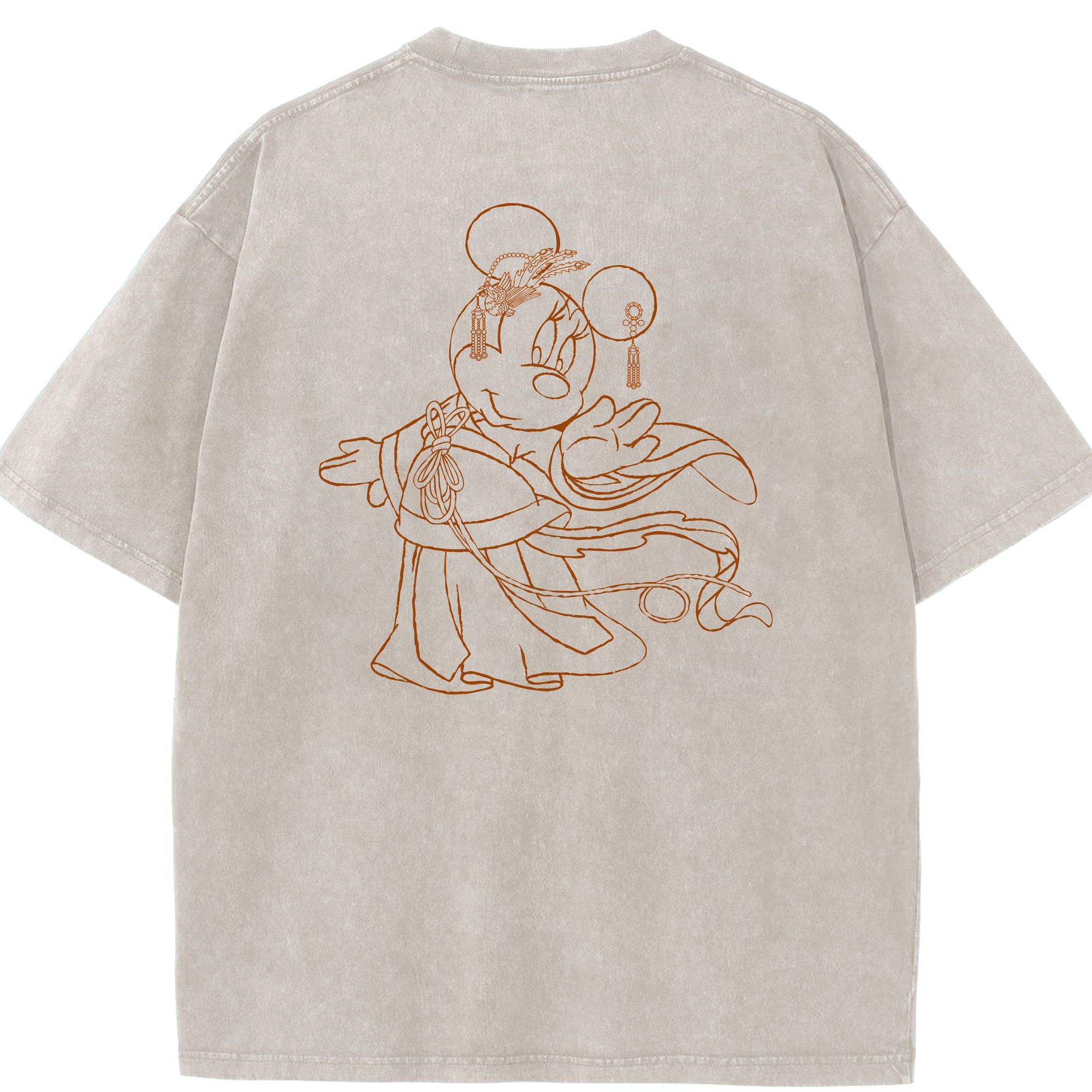 （画像用） ミッキーマウス Mickey Mouse 綿100% ヴィンテージ風 半袖Tシャツ（背面プリント）