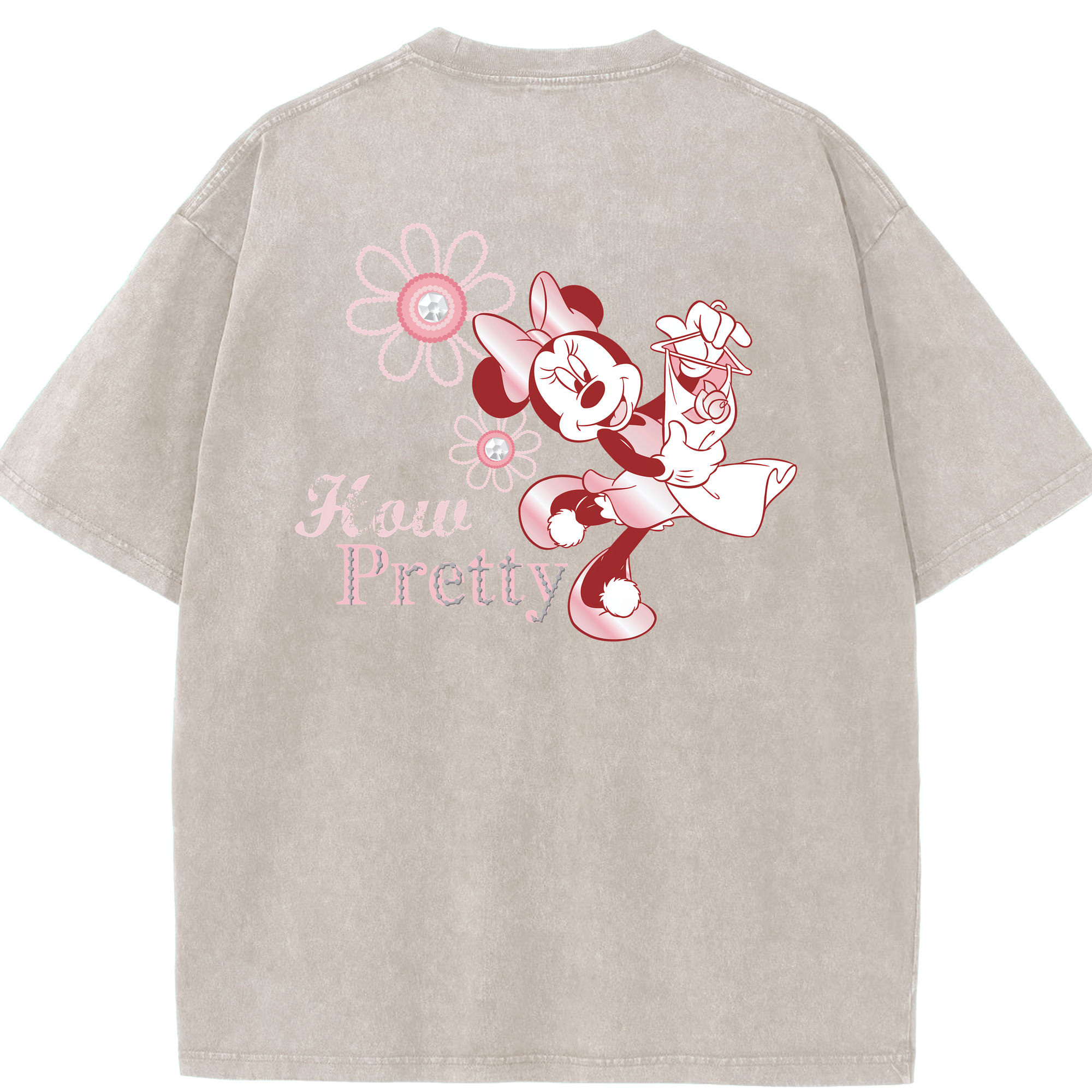 （画像用） ミッキーマウス Mickey Mouse 綿100% ヴィンテージ風 半袖Tシャツ（背面プリント）
