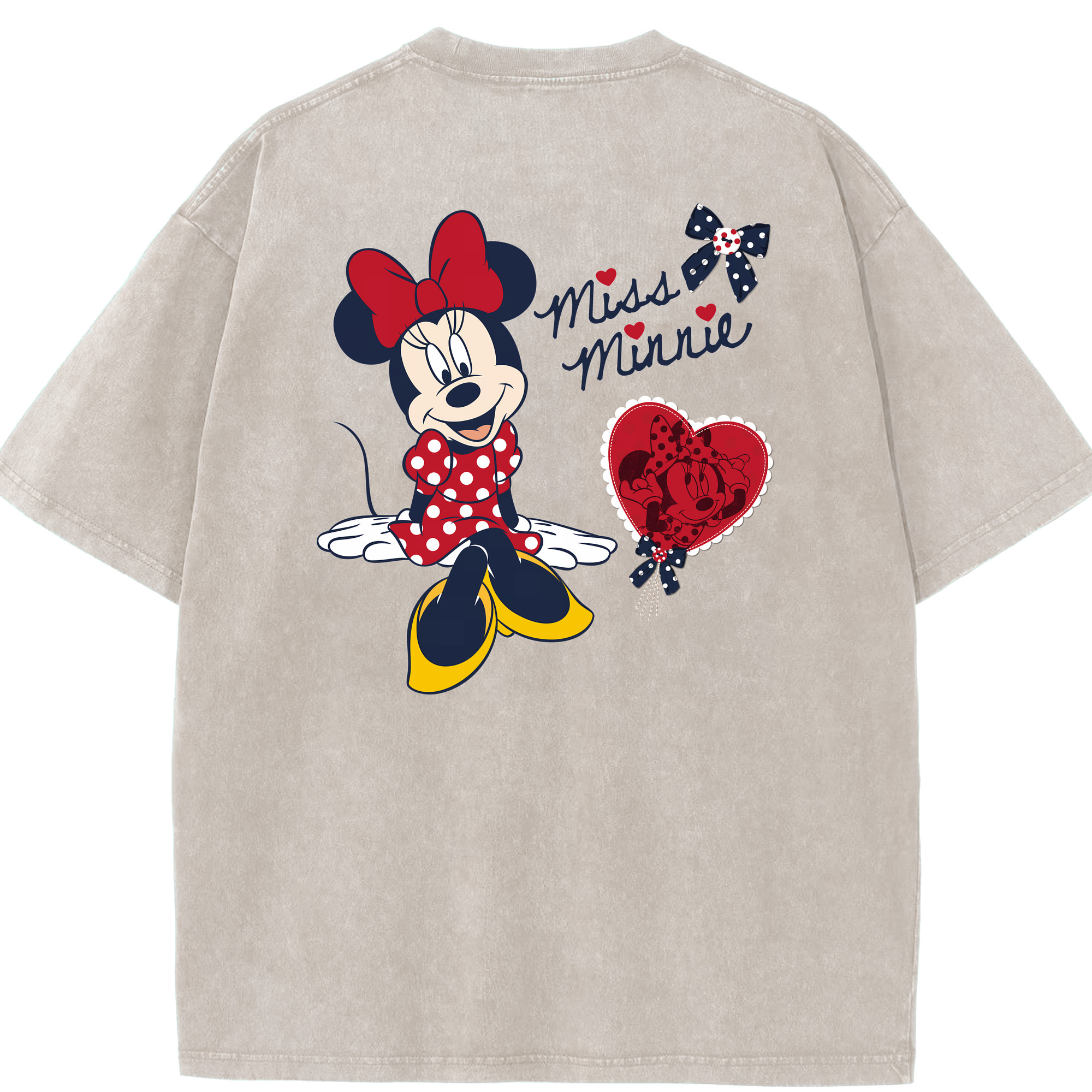 （画像用） ミッキーマウス Mickey Mouse 綿100% ヴィンテージ風 半袖Tシャツ（背面プリント）