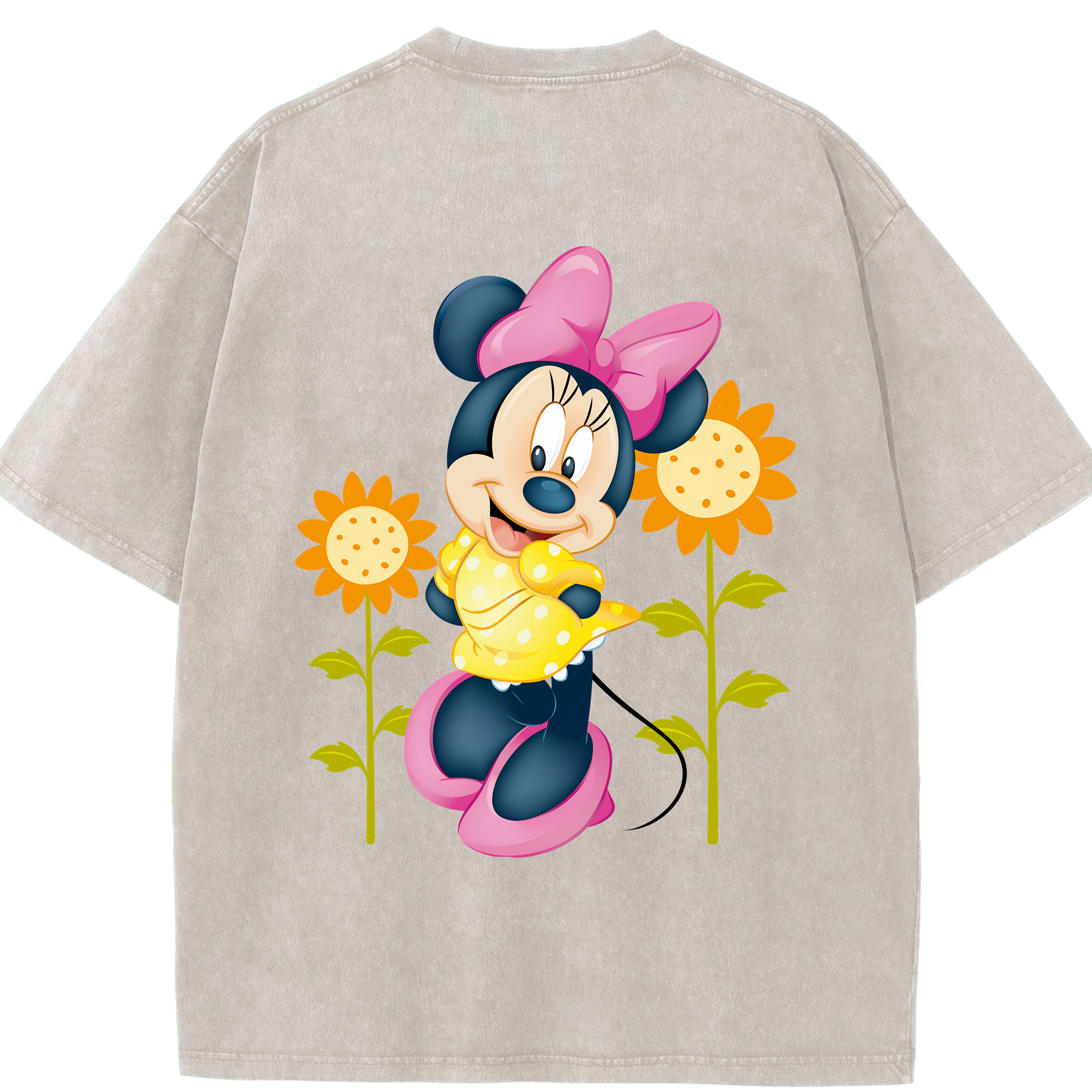 （画像用） ミッキーマウス Mickey Mouse 綿100% ヴィンテージ風 半袖Tシャツ（背面プリント）