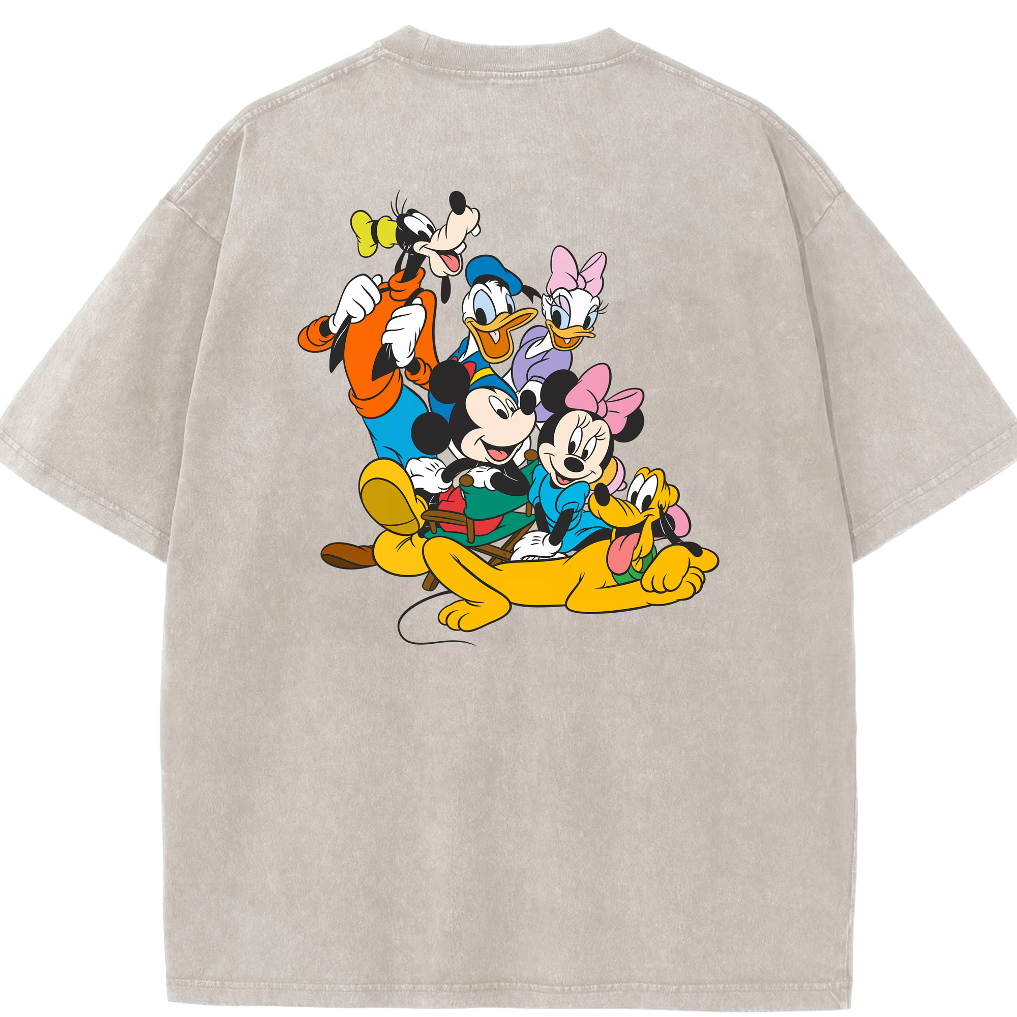 （画像用） ミッキーマウス Mickey Mouse 綿100% ヴィンテージ風 半袖Tシャツ（背面プリント）