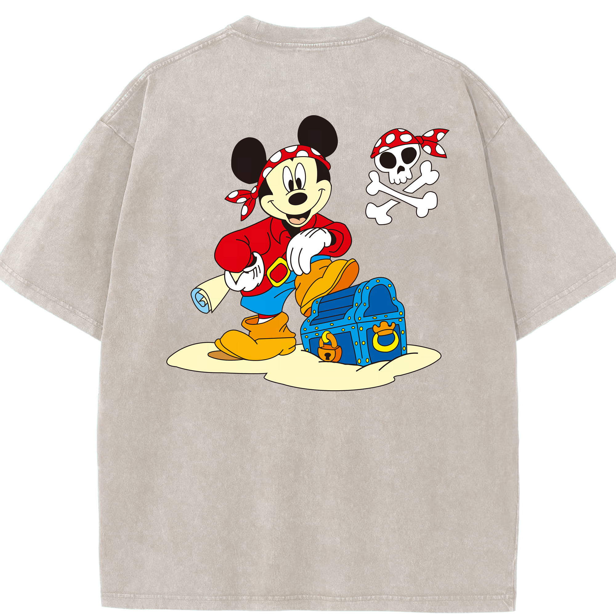 （画像用） ミッキーマウス Mickey Mouse 綿100% ヴィンテージ風 半袖Tシャツ（背面プリント）