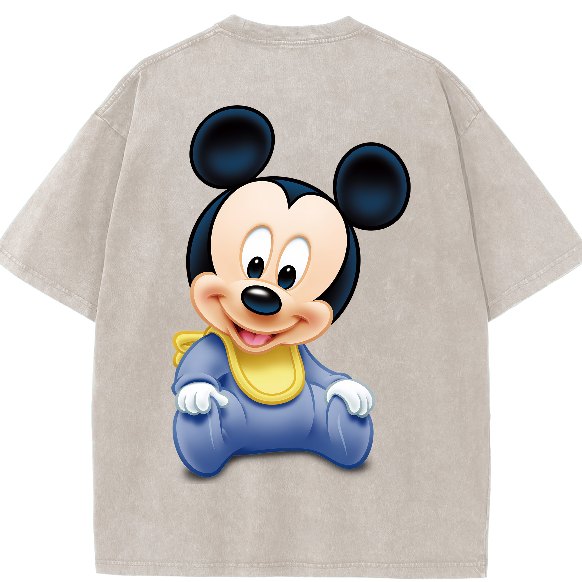 （画像用） ミッキーマウス Mickey Mouse 綿100% ヴィンテージ風 半袖Tシャツ（背面プリント）
