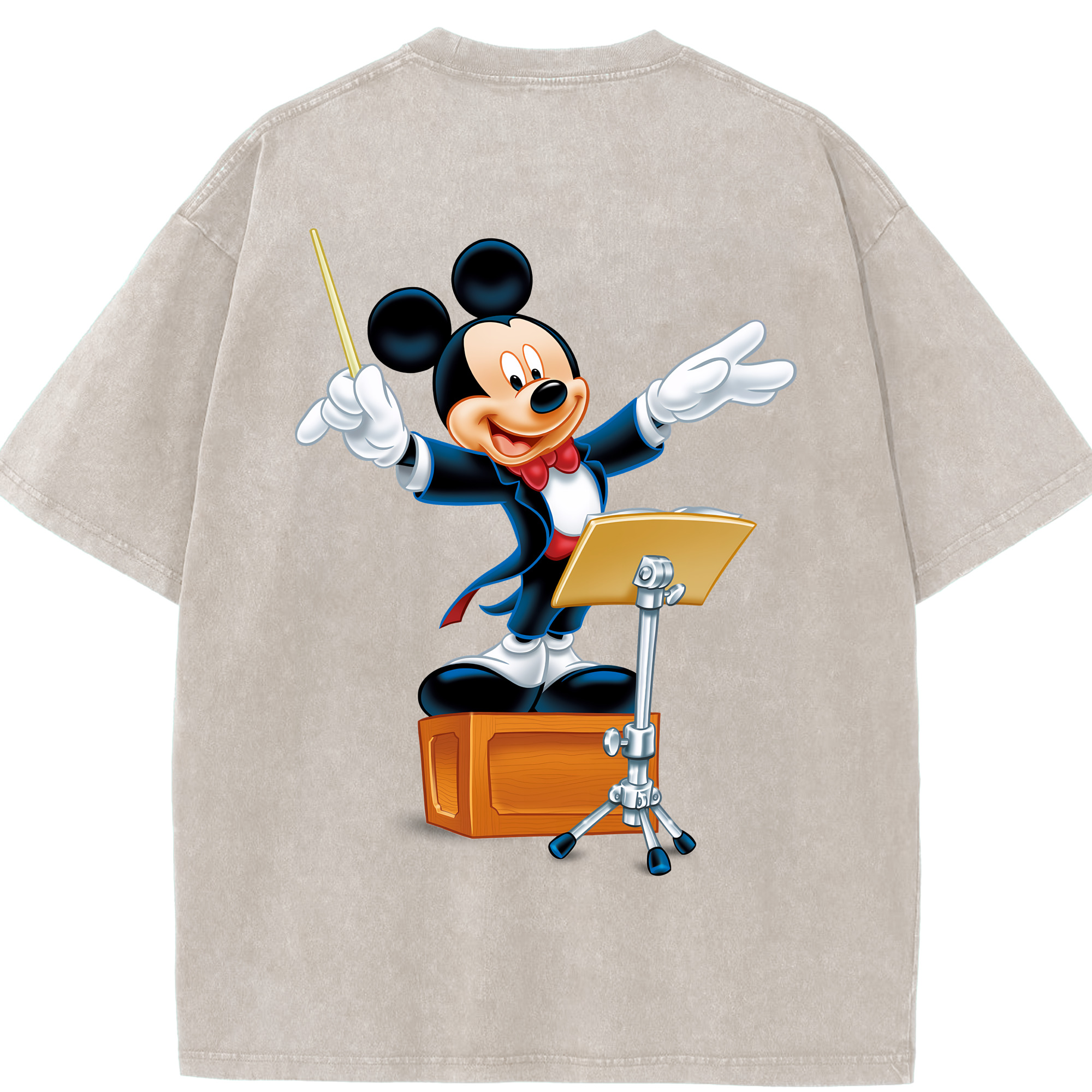 （画像用） ミッキーマウス Mickey Mouse 綿100% ヴィンテージ風 半袖Tシャツ（背面プリント）