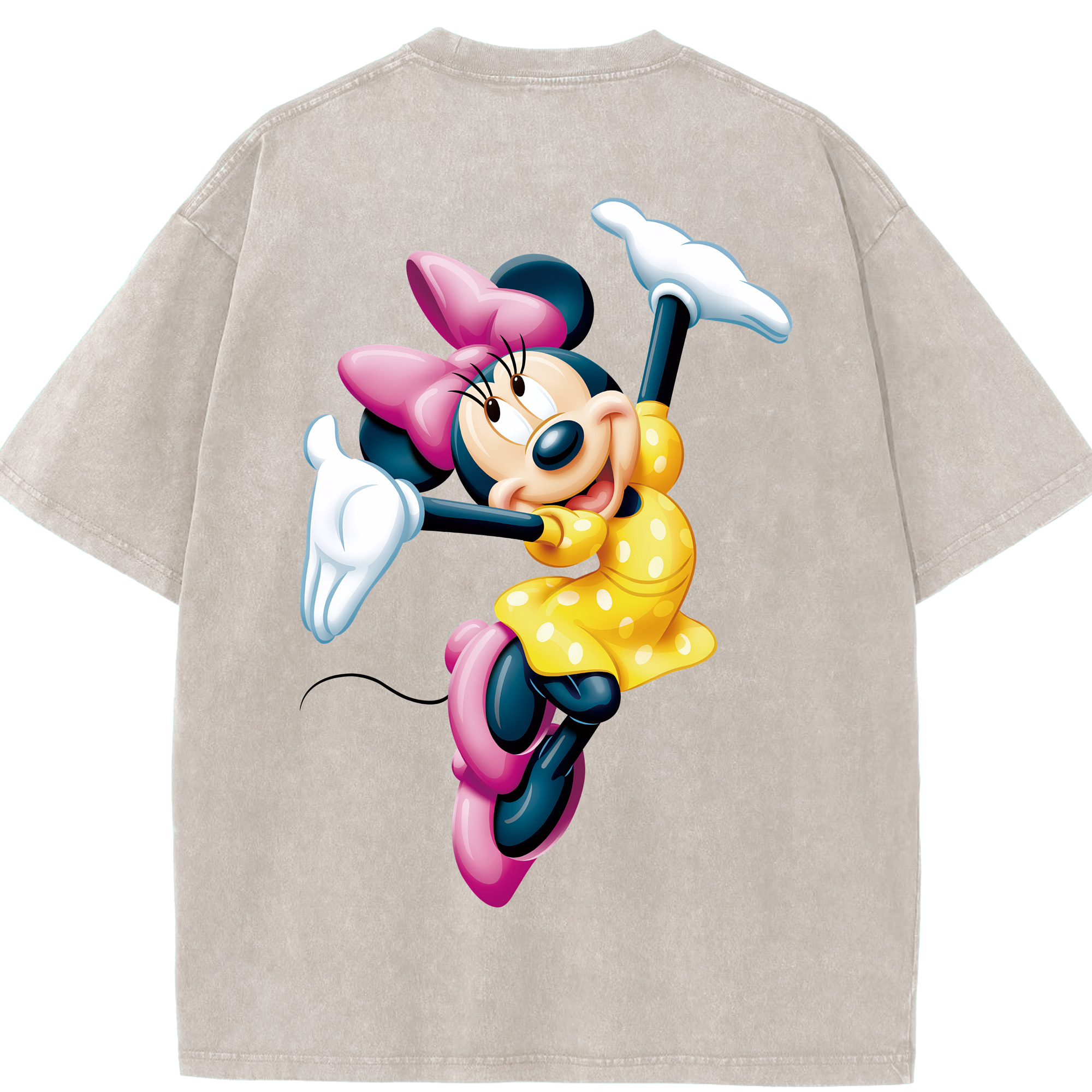 （画像用） ミッキーマウス Mickey Mouse 綿100% ヴィンテージ風 半袖Tシャツ（背面プリント）