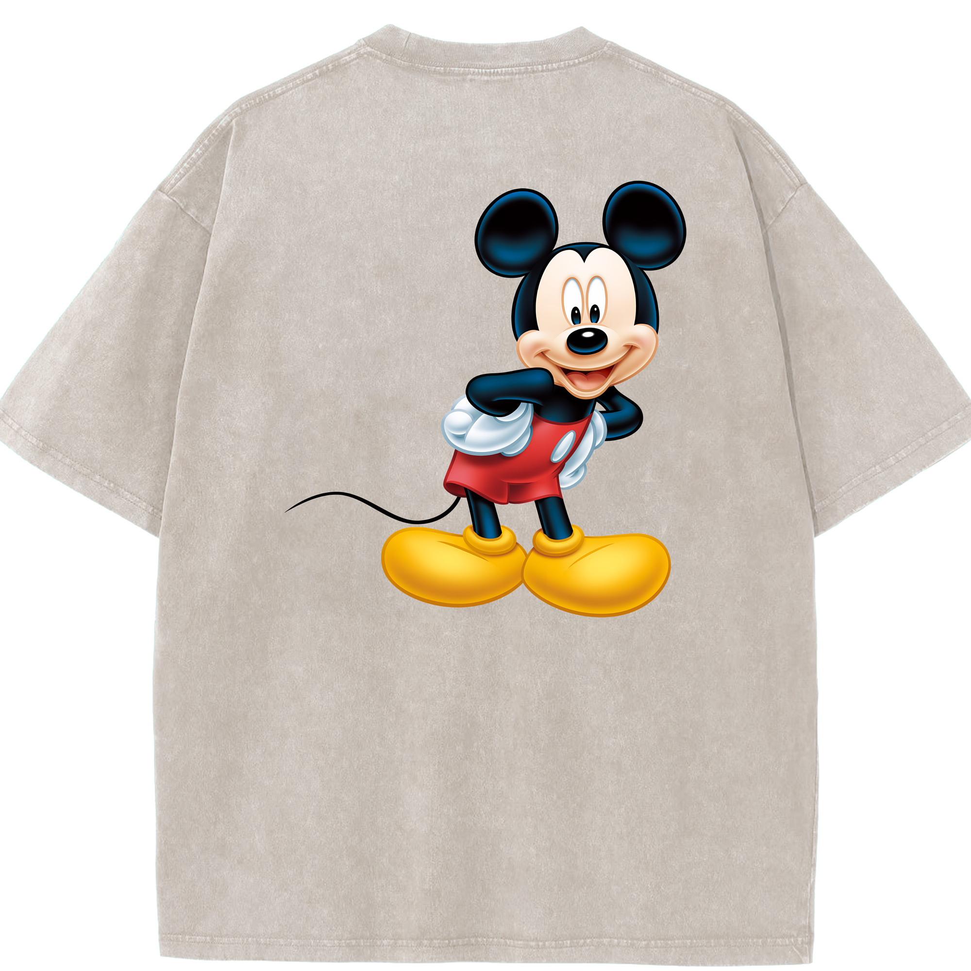 （画像用） ミッキーマウス Mickey Mouse 綿100% ヴィンテージ風 半袖Tシャツ（背面プリント）