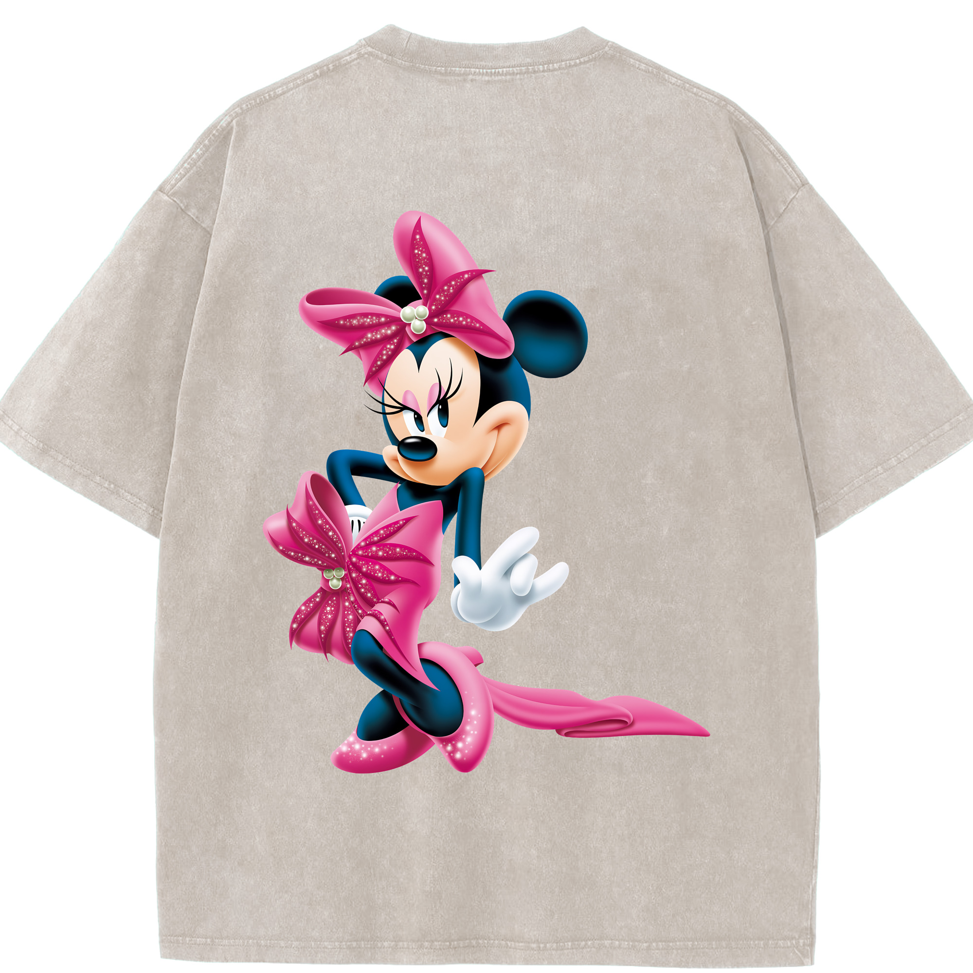 （画像用） ミッキーマウス Mickey Mouse 綿100% ヴィンテージ風 半袖Tシャツ（背面プリント）