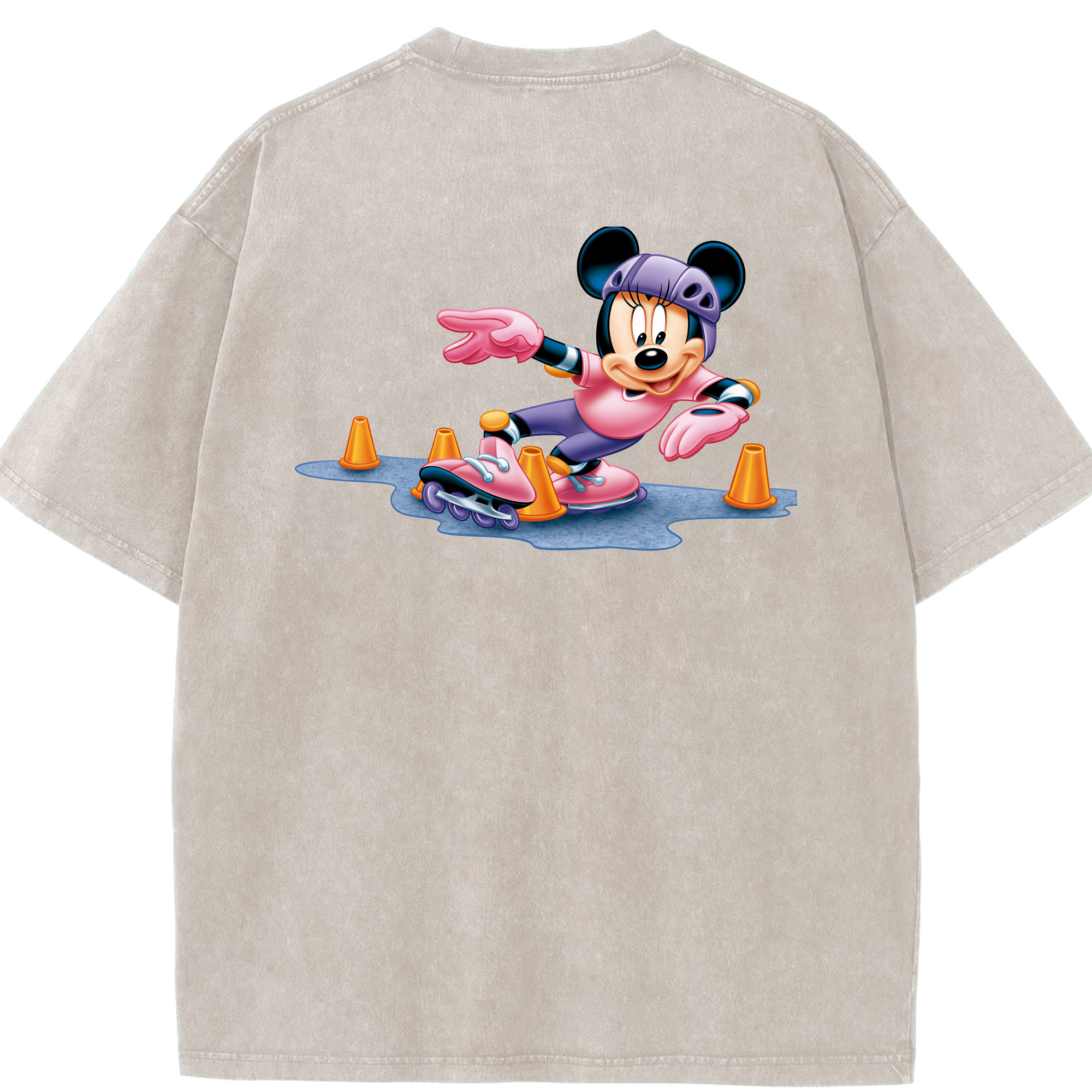 （画像用） ミッキーマウス Mickey Mouse 綿100% ヴィンテージ風 半袖Tシャツ（背面プリント）
