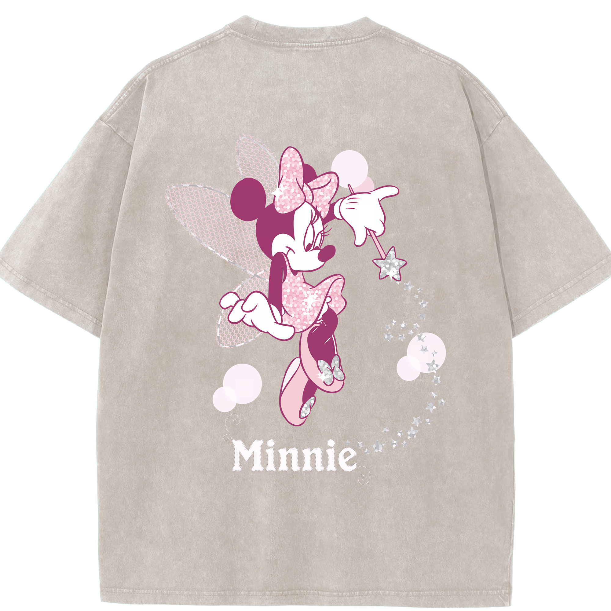 ミッキーマウス Mickey Mouse 綿100% ヴィンテージ風 半袖Tシャツ（背面プリント）