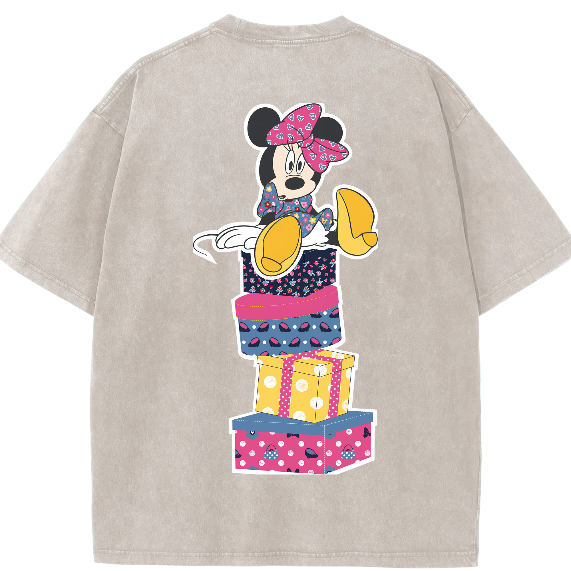 （画像用） ミッキーマウス Mickey Mouse 綿100% ヴィンテージ風 半袖Tシャツ（背面プリント）