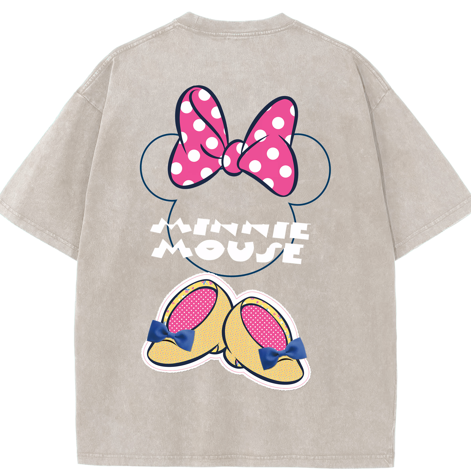 （画像用） ミッキーマウス Mickey Mouse 綿100% ヴィンテージ風 半袖Tシャツ（背面プリント）