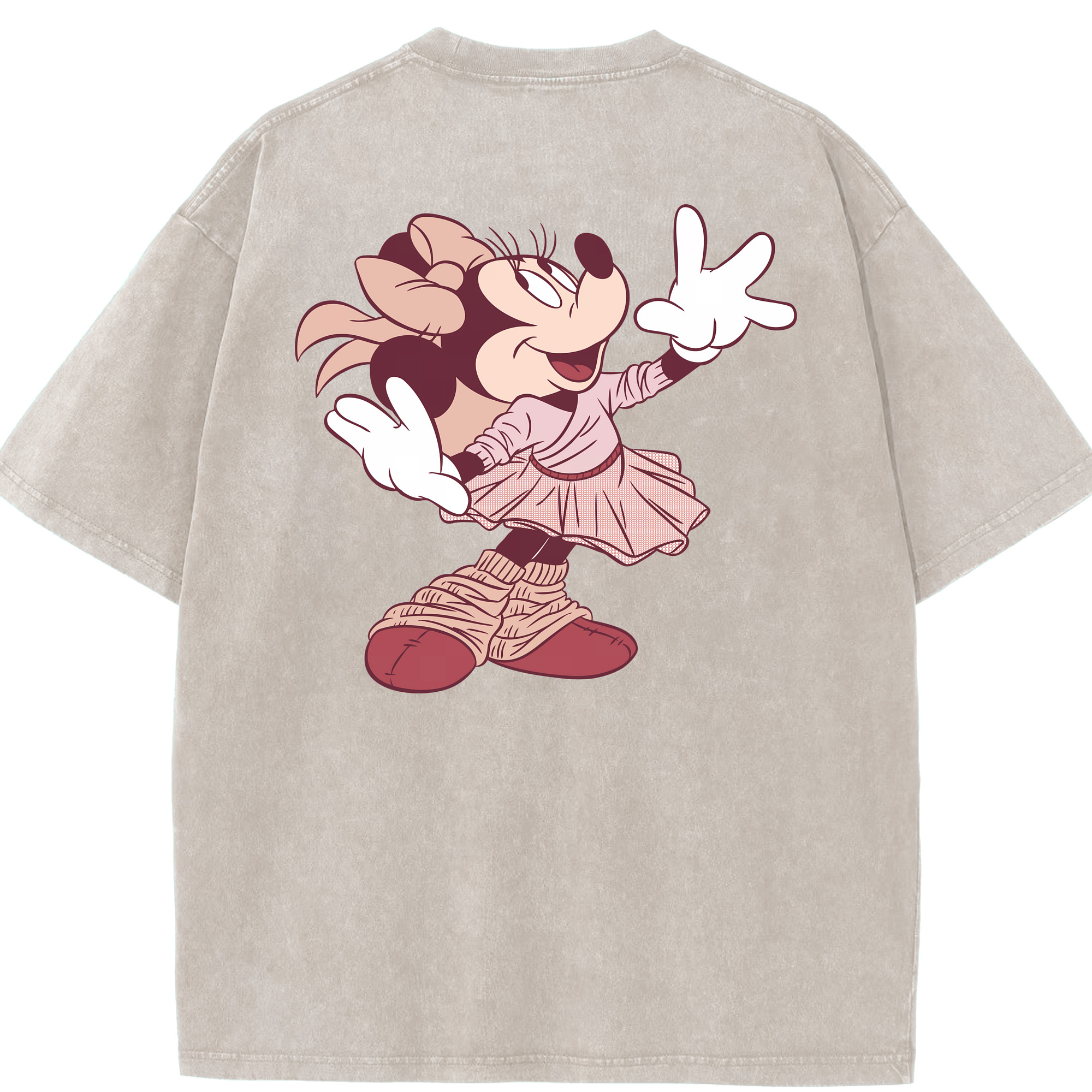 （画像用） ミッキーマウス Mickey Mouse 綿100% ヴィンテージ風 半袖Tシャツ（背面プリント）