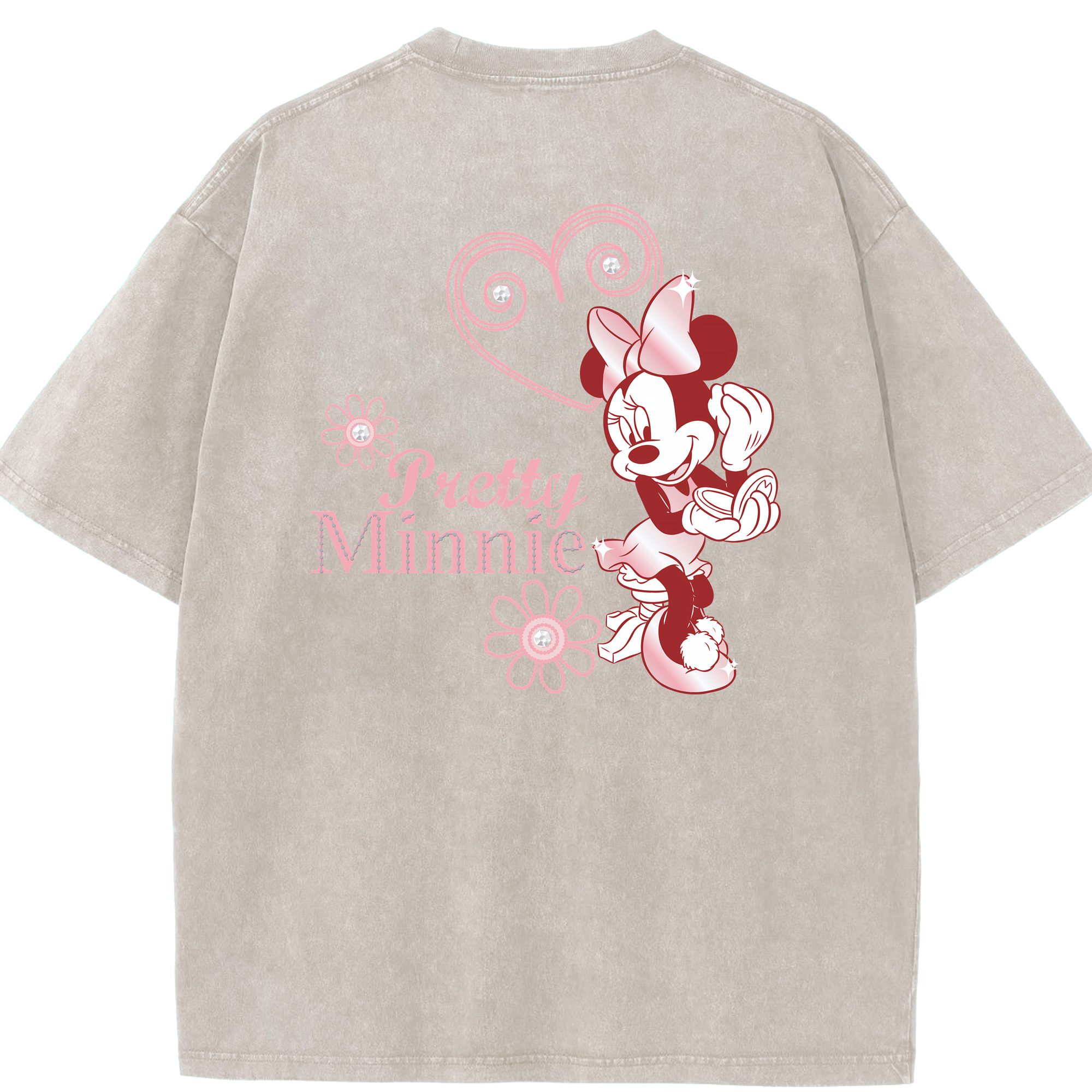 （画像用） ミッキーマウス Mickey Mouse 綿100% ヴィンテージ風 半袖Tシャツ（背面プリント）