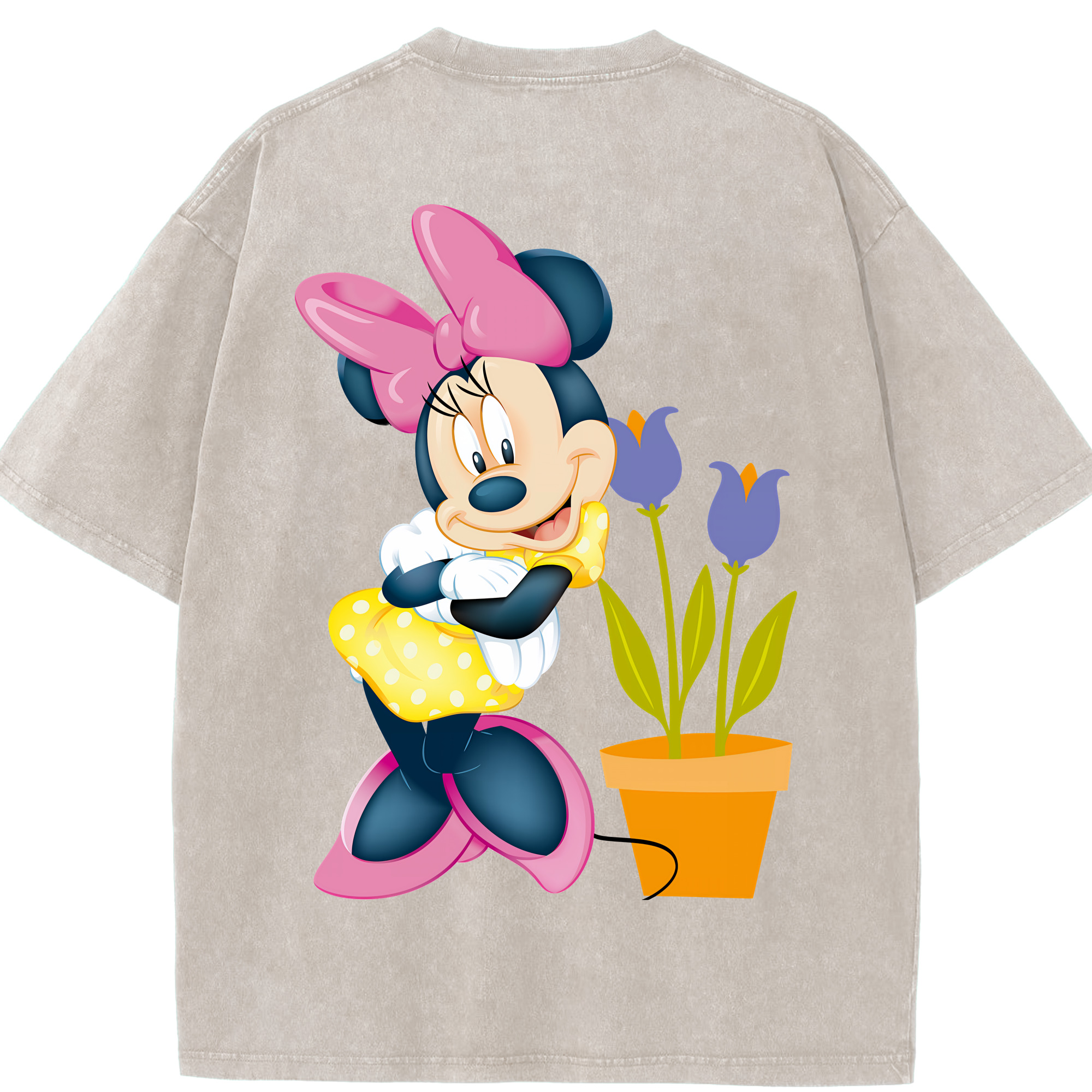（画像用） ミッキーマウス Mickey Mouse 綿100% ヴィンテージ風 半袖Tシャツ（背面プリント）