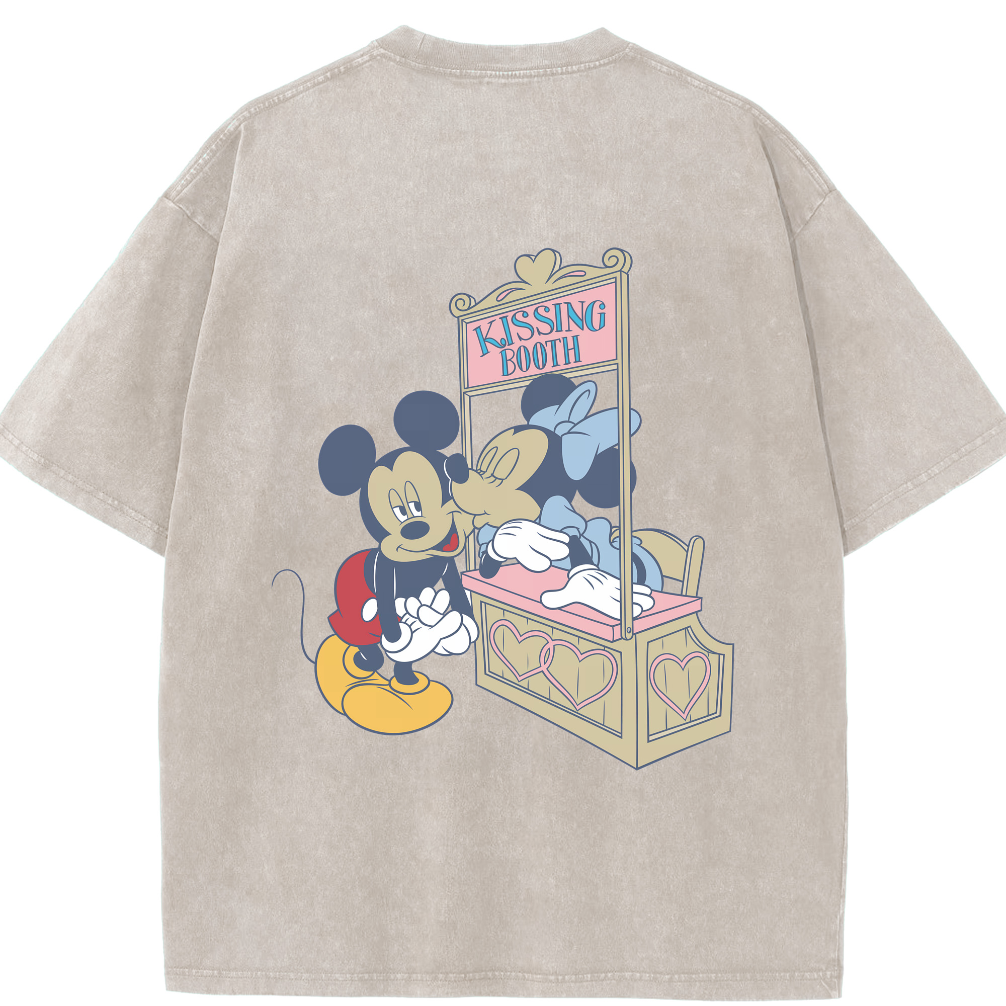 （画像用） ミッキーマウス Mickey Mouse 綿100% ヴィンテージ風 半袖Tシャツ（背面プリント）