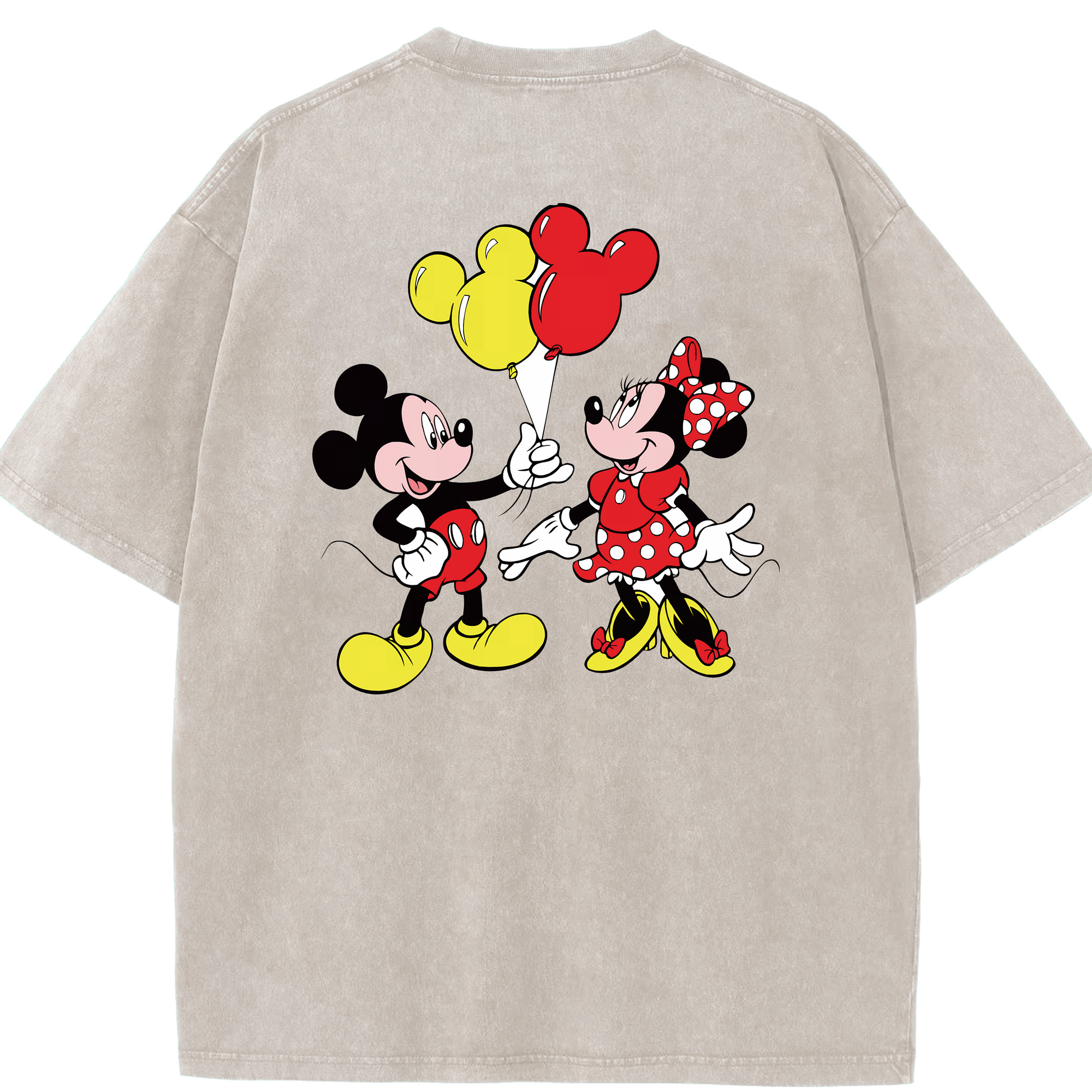 （画像用） ミッキーマウス Mickey Mouse 綿100% ヴィンテージ風 半袖Tシャツ（背面プリント）