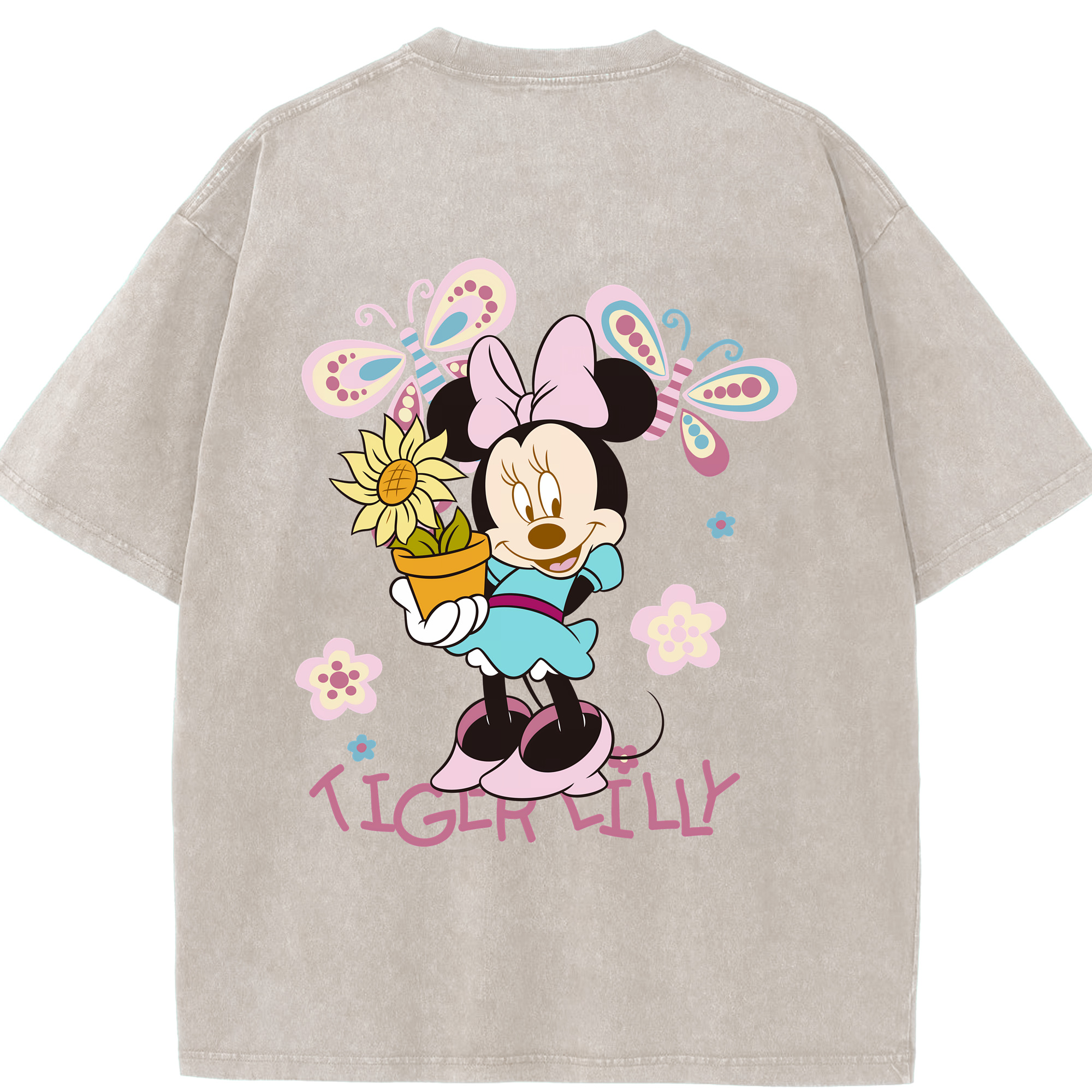 （画像用） ミッキーマウス Mickey Mouse 綿100% ヴィンテージ風 半袖Tシャツ（背面プリント）