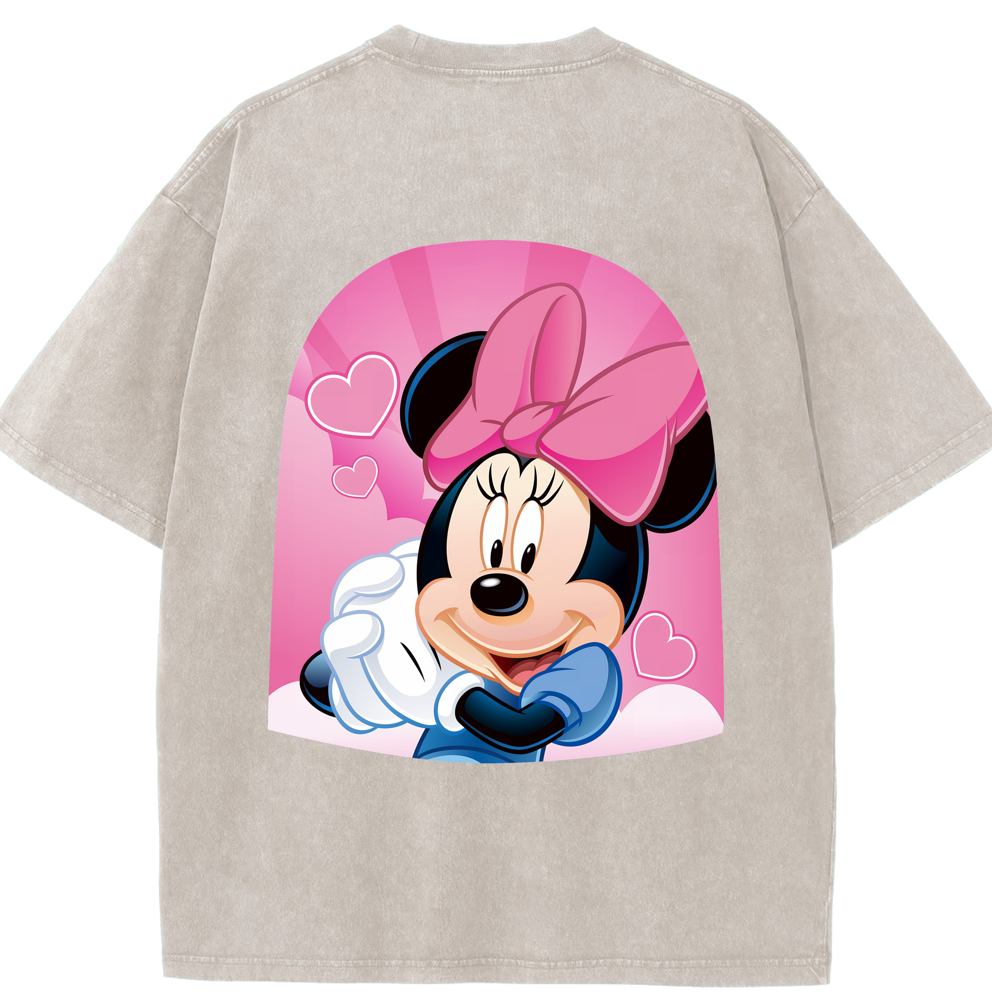 （画像用） ミッキーマウス Mickey Mouse 綿100% ヴィンテージ風 半袖Tシャツ（背面プリント）