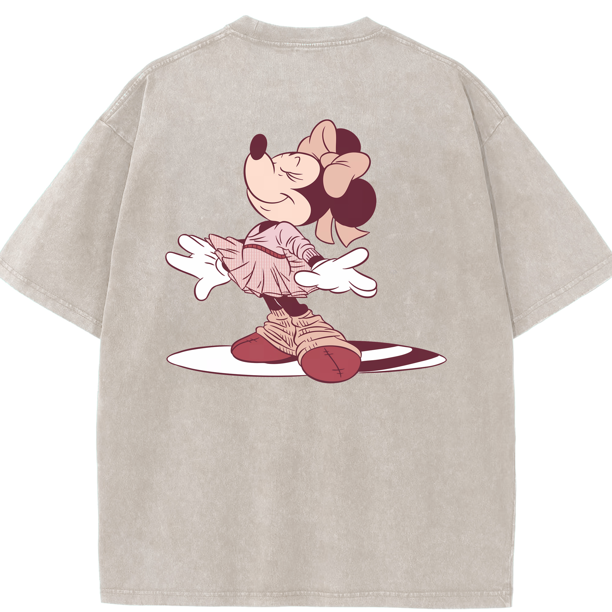 （画像用） ミッキーマウス Mickey Mouse 綿100% ヴィンテージ風 半袖Tシャツ（背面プリント）
