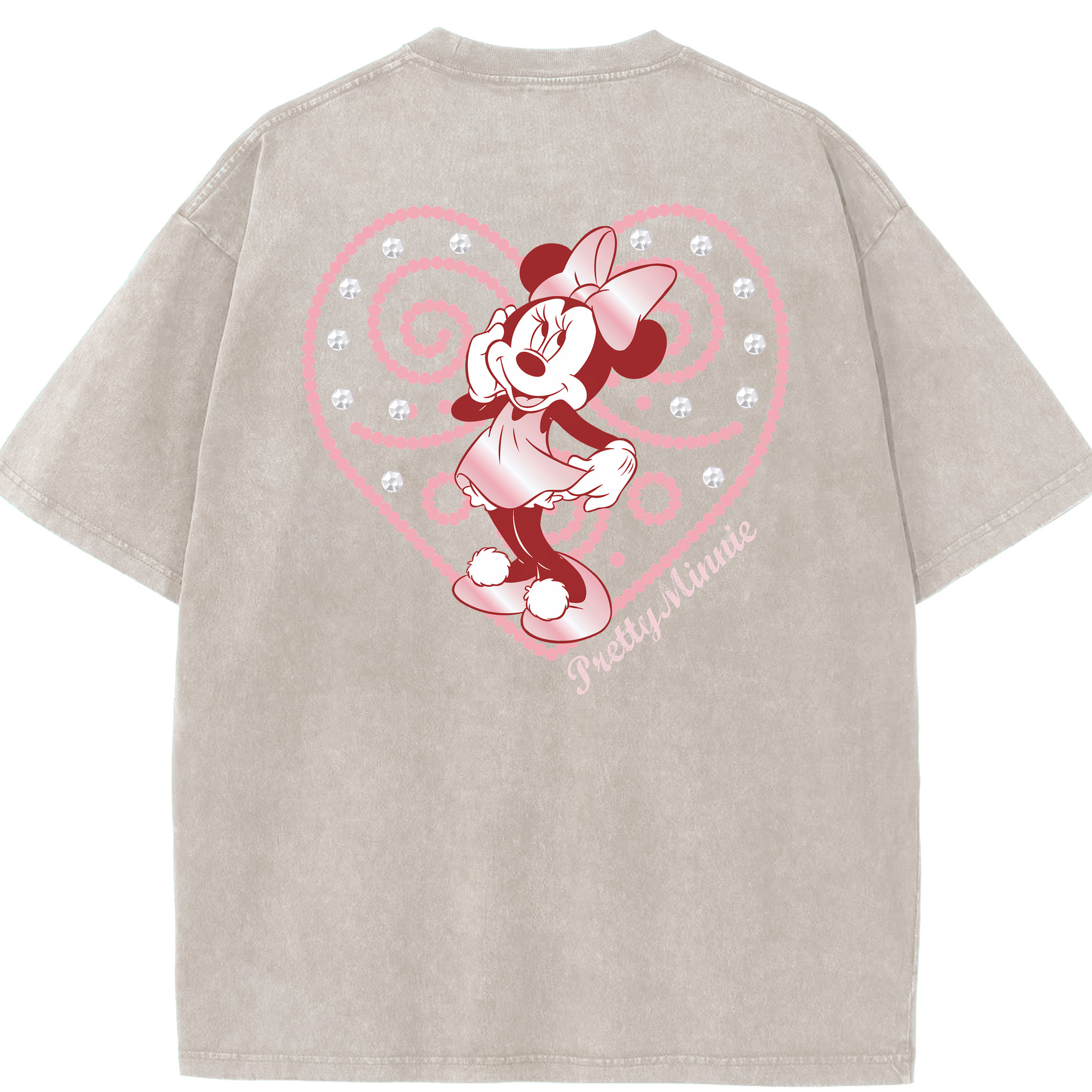 （画像用） ミッキーマウス Mickey Mouse 綿100% ヴィンテージ風 半袖Tシャツ（背面プリント）