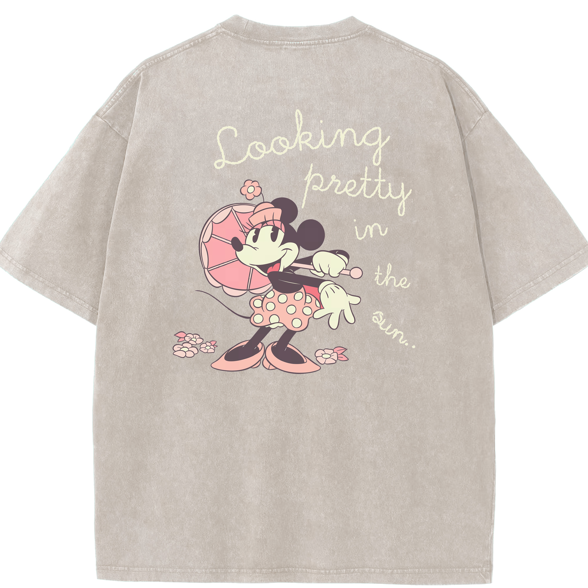 （画像用） ミッキーマウス Mickey Mouse 綿100% ヴィンテージ風 半袖Tシャツ（背面プリント）