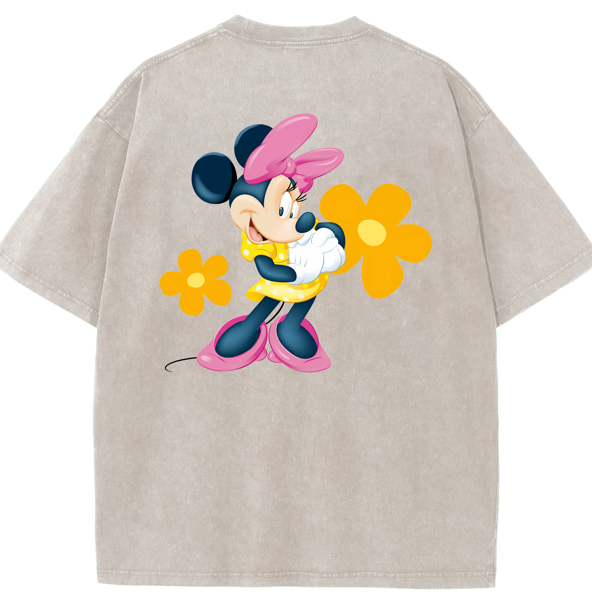 （画像用） ミッキーマウス Mickey Mouse 綿100% ヴィンテージ風 半袖Tシャツ（背面プリント）