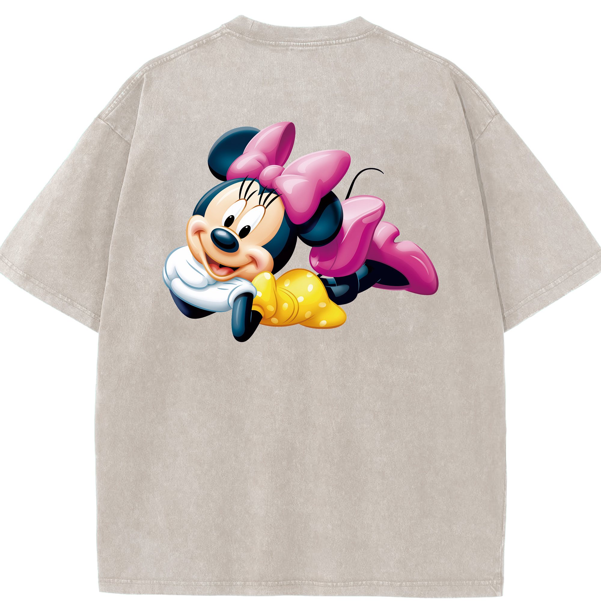 （画像用） ミッキーマウス Mickey Mouse 綿100% ヴィンテージ風 半袖Tシャツ（背面プリント）