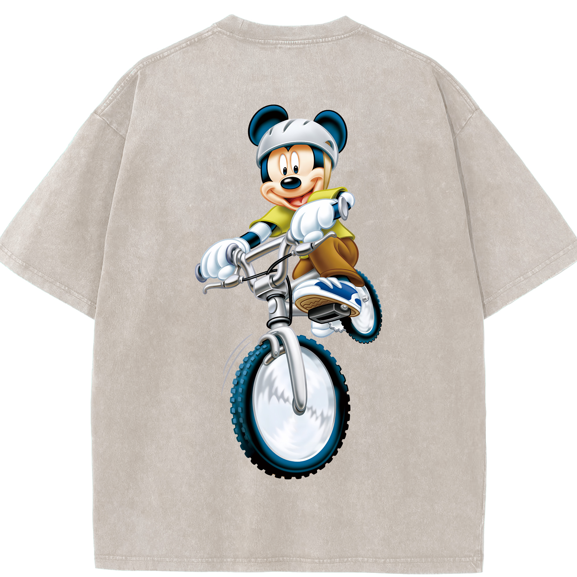 （画像用） ミッキーマウス Mickey Mouse 綿100% ヴィンテージ風 半袖Tシャツ（背面プリント）
