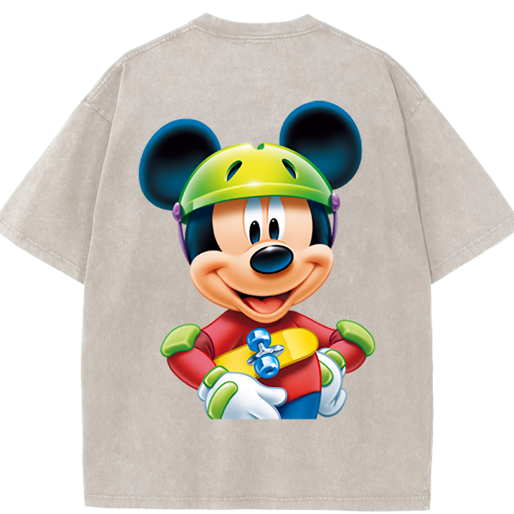 （画像用） ミッキーマウス Mickey Mouse 綿100% ヴィンテージ風 半袖Tシャツ（背面プリント）