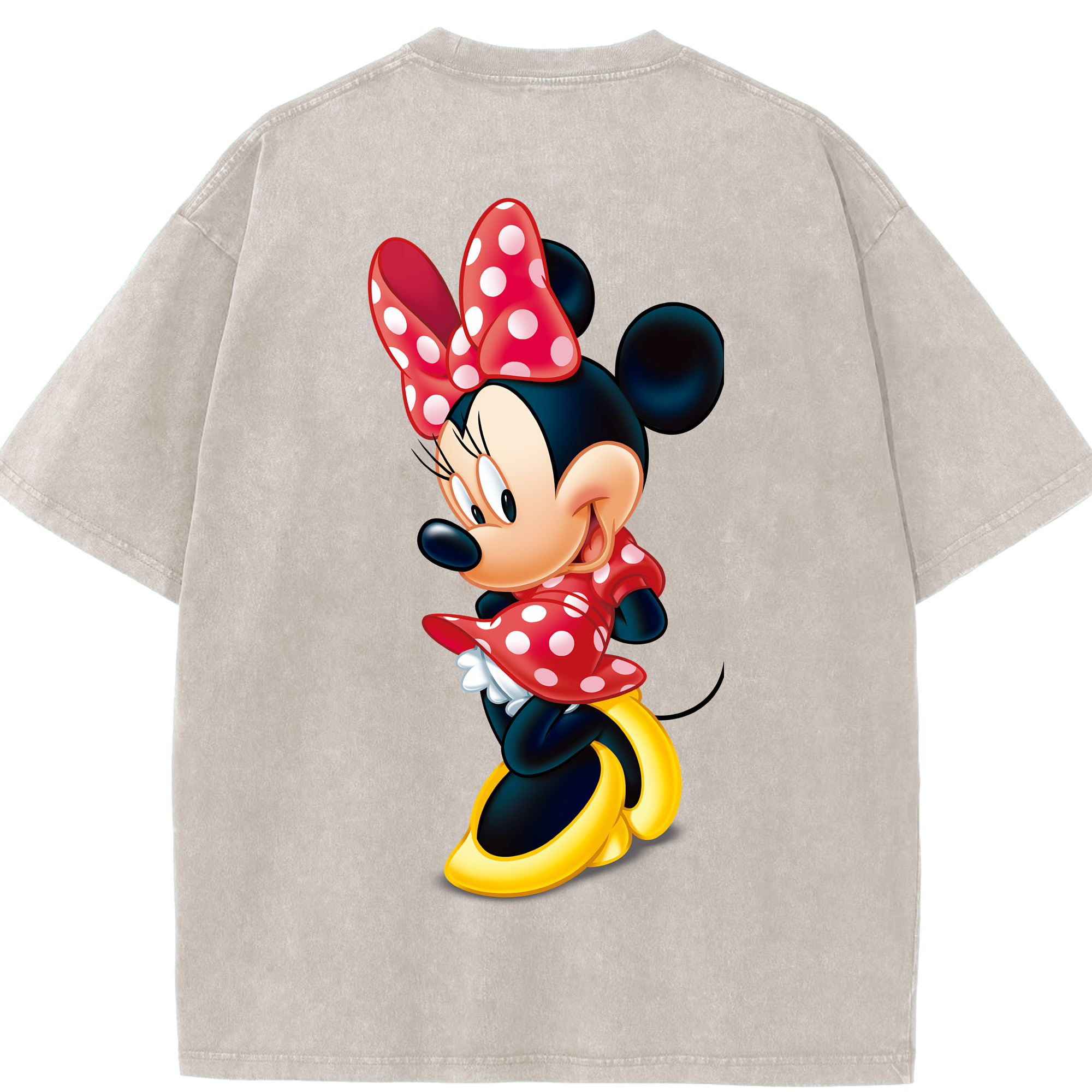 （画像用） ミッキーマウス Mickey Mouse 綿100% ヴィンテージ風 半袖Tシャツ（背面プリント）