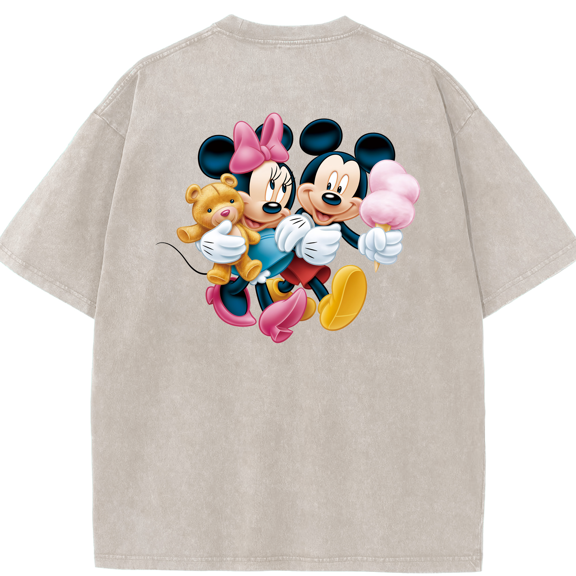 （画像用） ミッキーマウス Mickey Mouse 綿100% ヴィンテージ風 半袖Tシャツ（背面プリント）