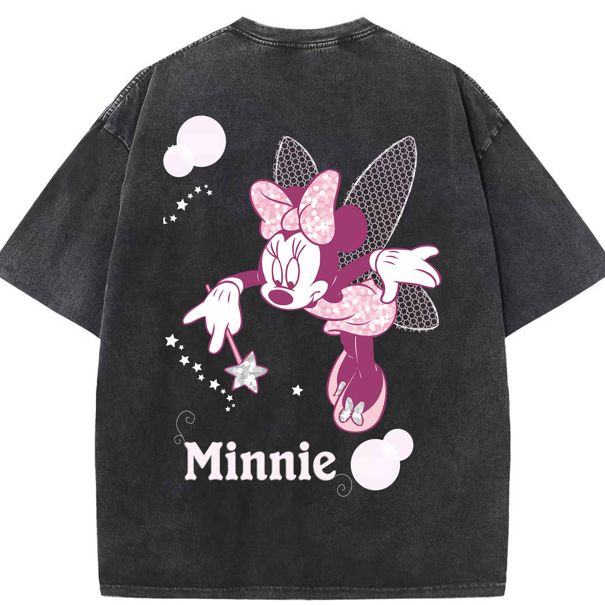 （画像用） ミッキーマウス Mickey Mouse 綿100% ヴィンテージ風 半袖Tシャツ（背面プリント）