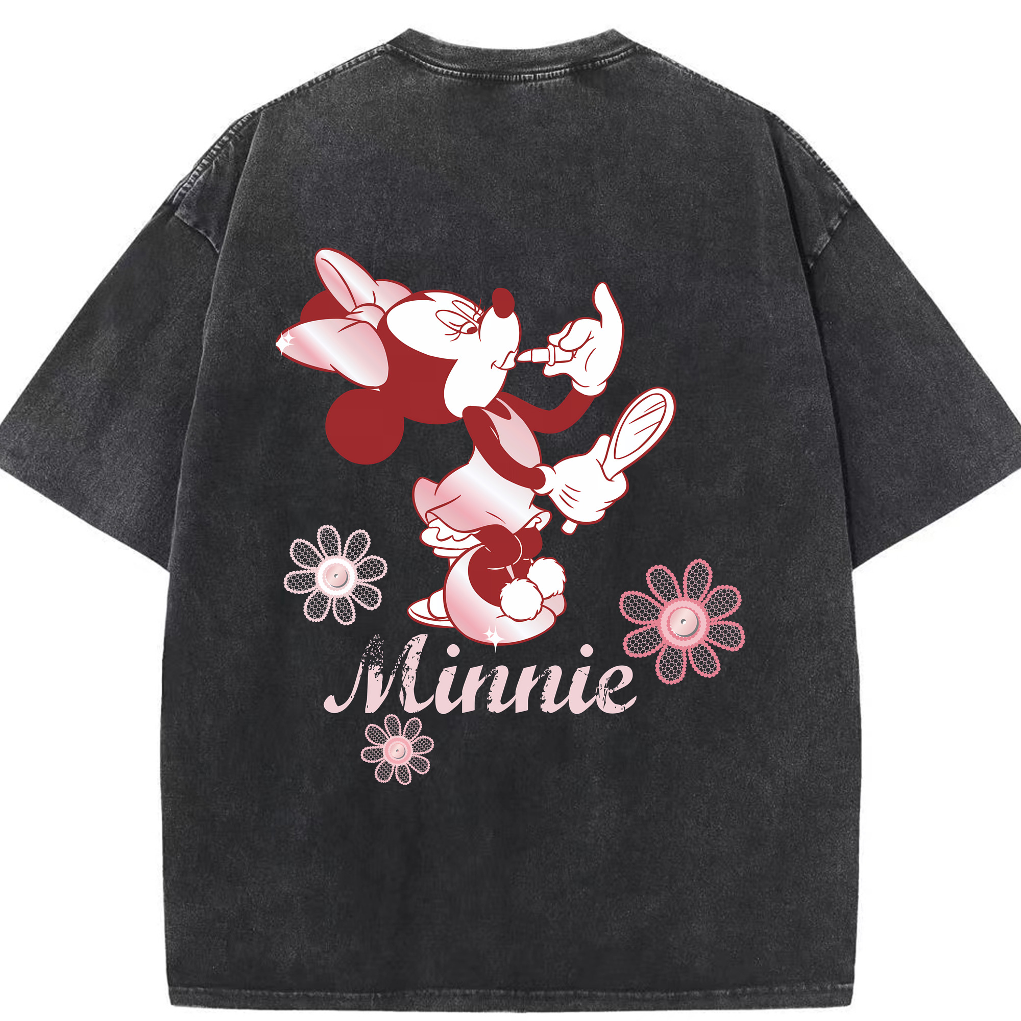 （画像用） ミッキーマウス Mickey Mouse 綿100% ヴィンテージ風 半袖Tシャツ（背面プリント）