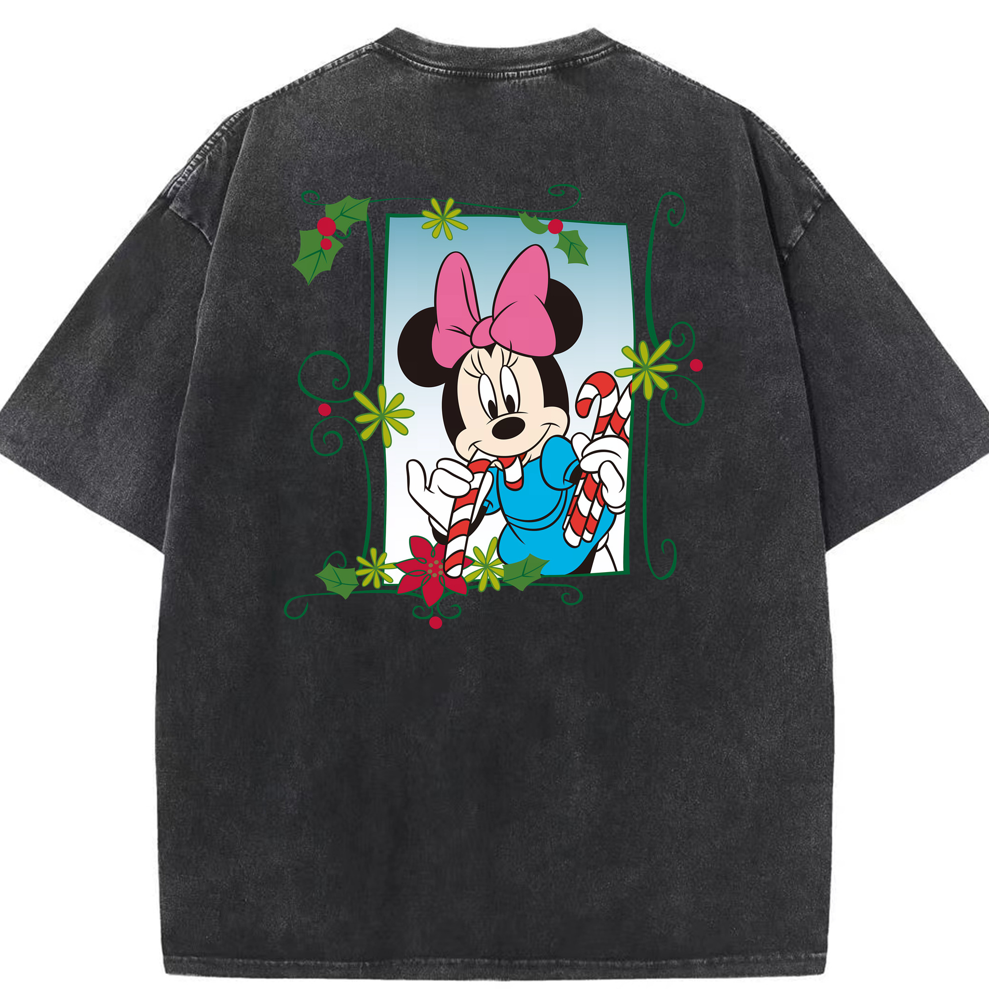 （画像用） ミッキーマウス Mickey Mouse 綿100% ヴィンテージ風 半袖Tシャツ（背面プリント）
