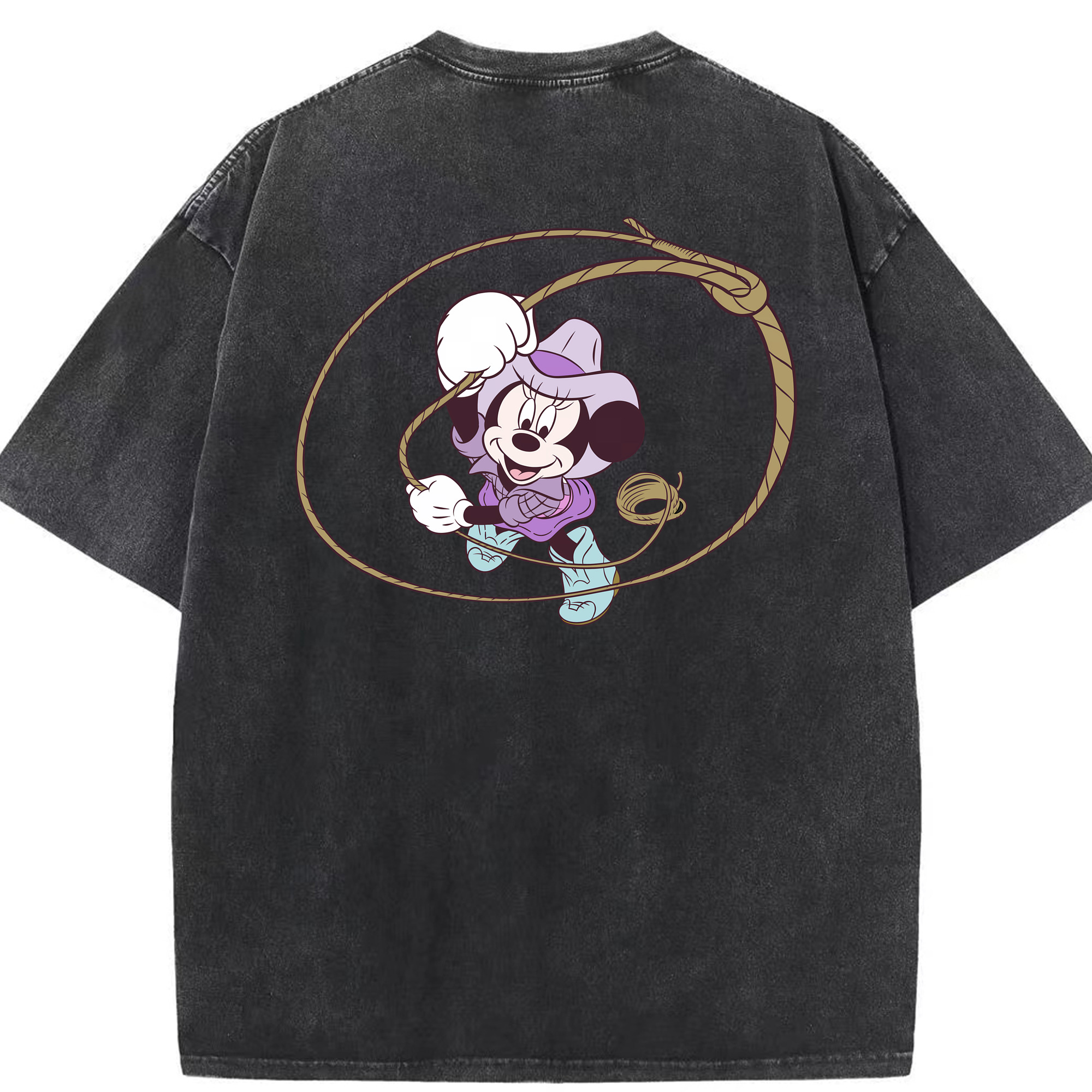 （画像用） ミッキーマウス Mickey Mouse 綿100% ヴィンテージ風 半袖Tシャツ（背面プリント）