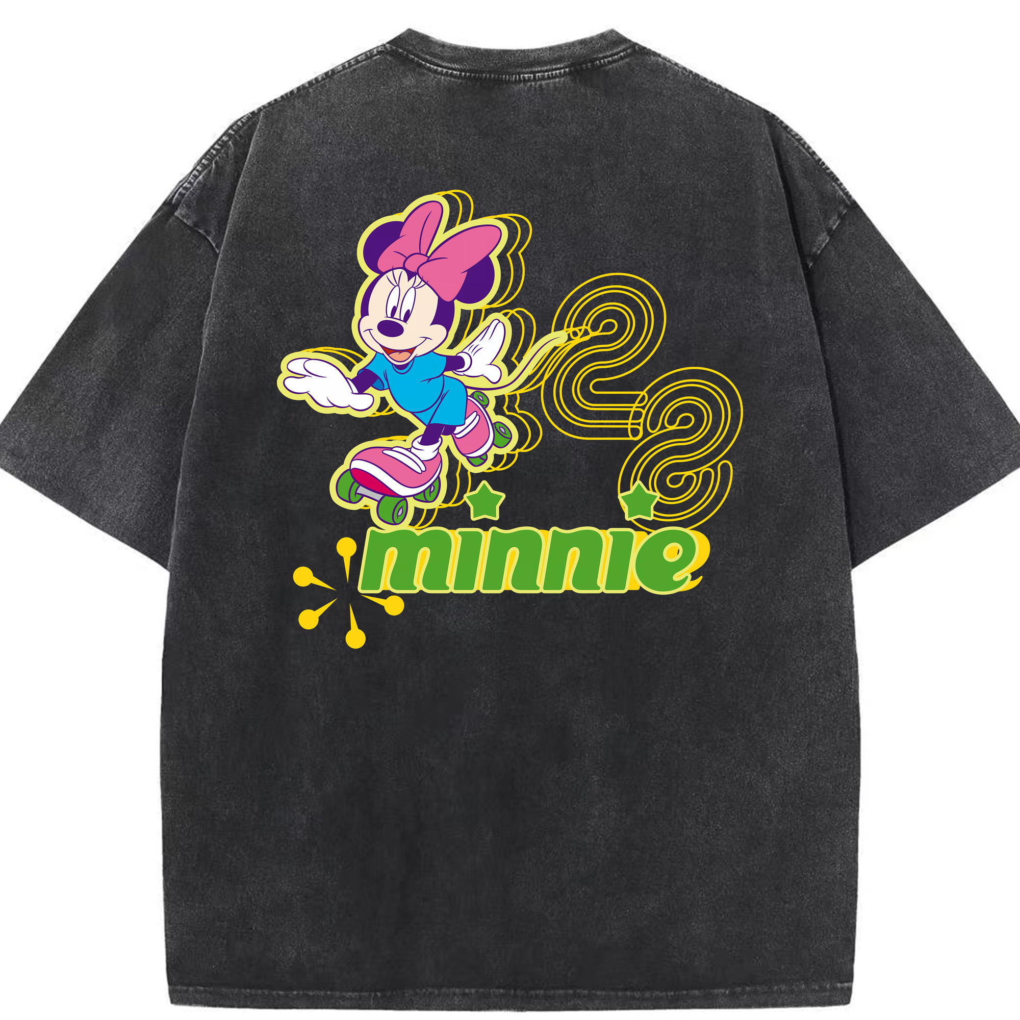 （画像用） ミッキーマウス Mickey Mouse 綿100% ヴィンテージ風 半袖Tシャツ（背面プリント）