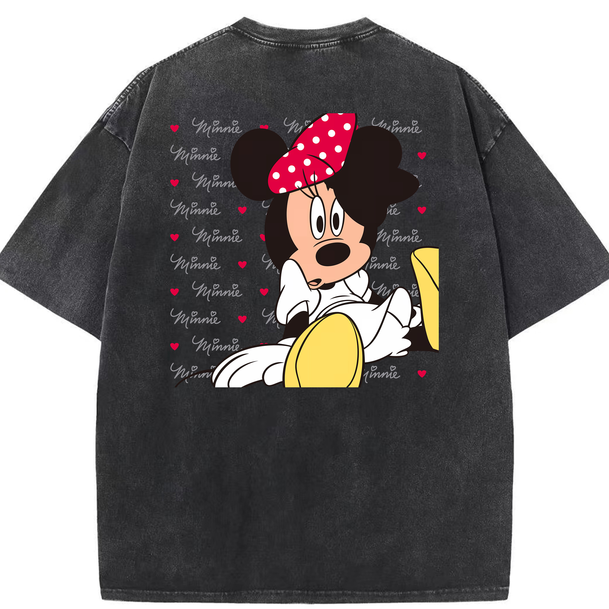 （画像用） ミッキーマウス Mickey Mouse 綿100% ヴィンテージ風 半袖Tシャツ（背面プリント）
